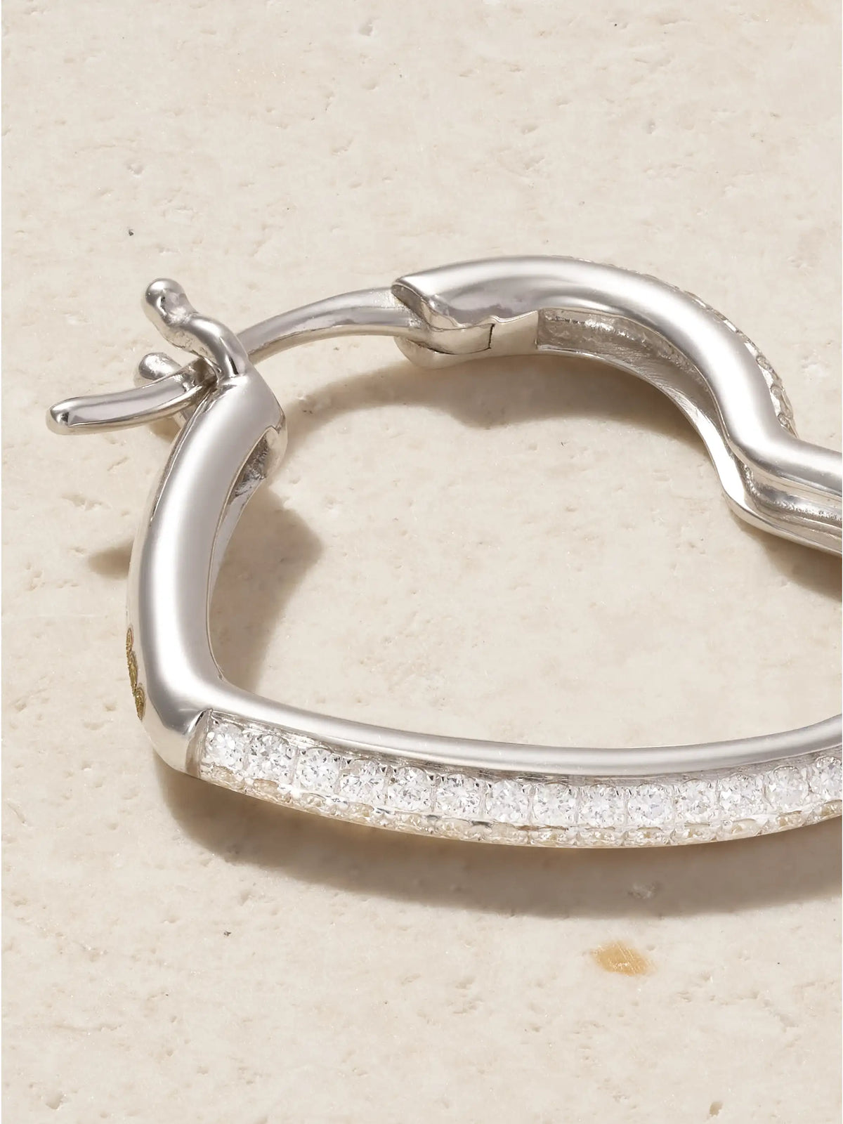 Créole Coeur 18-karat White Gold Diamond Single Hoop Earring
