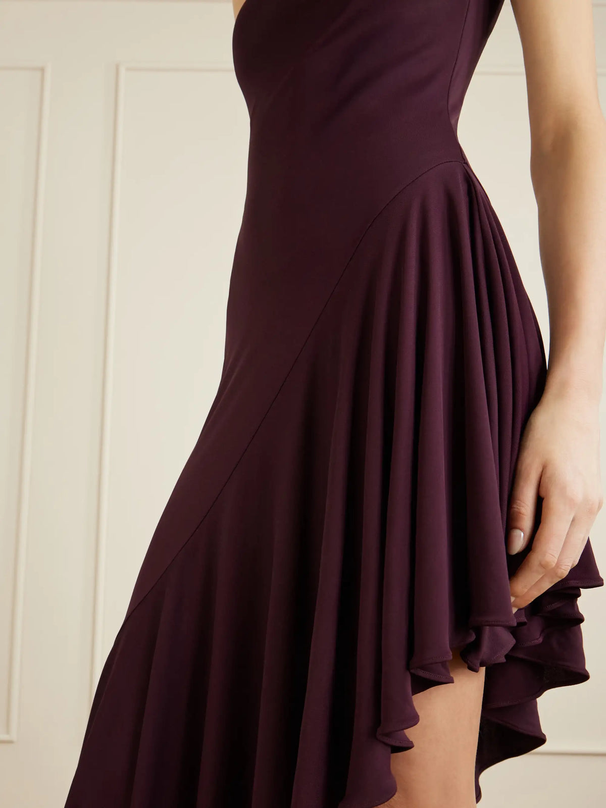 Asymmetrical Crepe-jersey Midi Dress