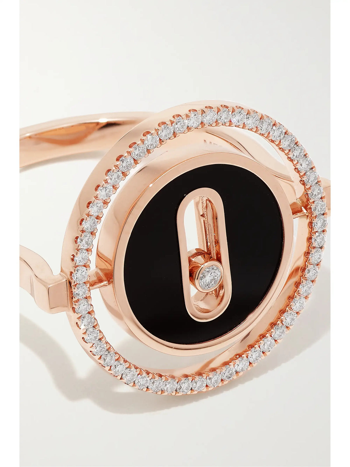 Lucky Move 18-karat Rose Gold, Onyx And Diamond Ring
