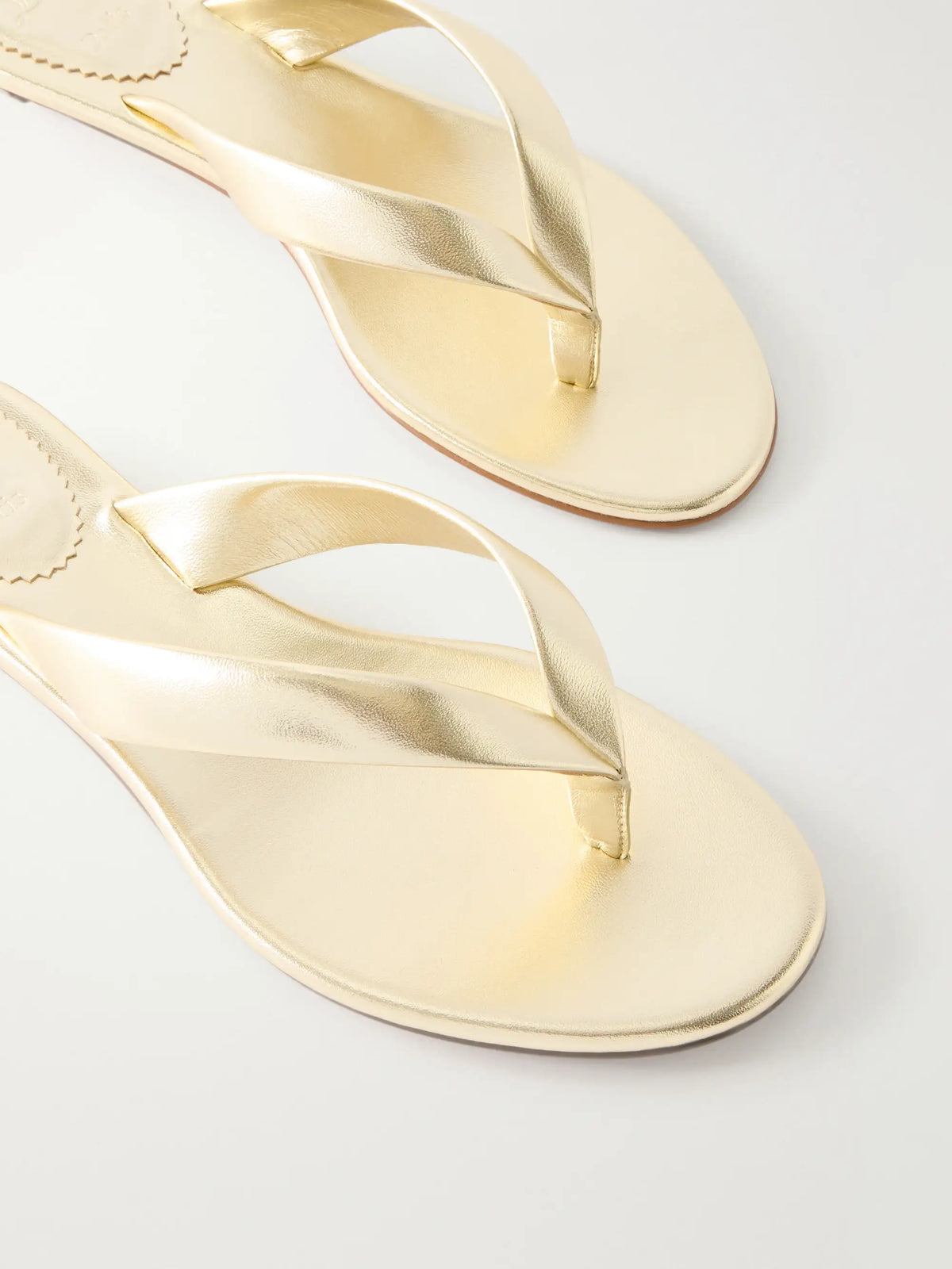 Miss Z Metallic Leather Thong Sandals