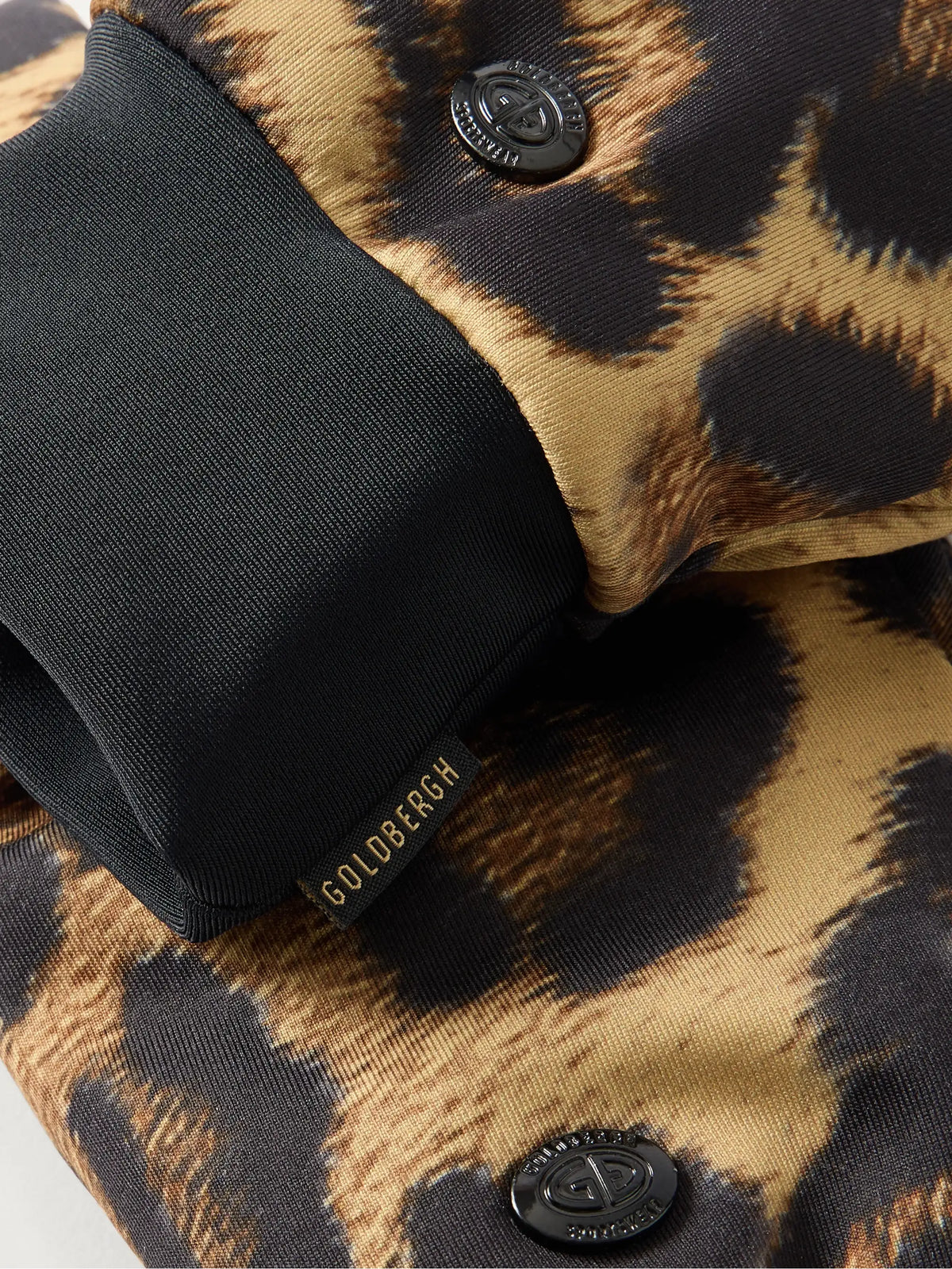 Softy Padded Jaguar-print Ski Gloves
