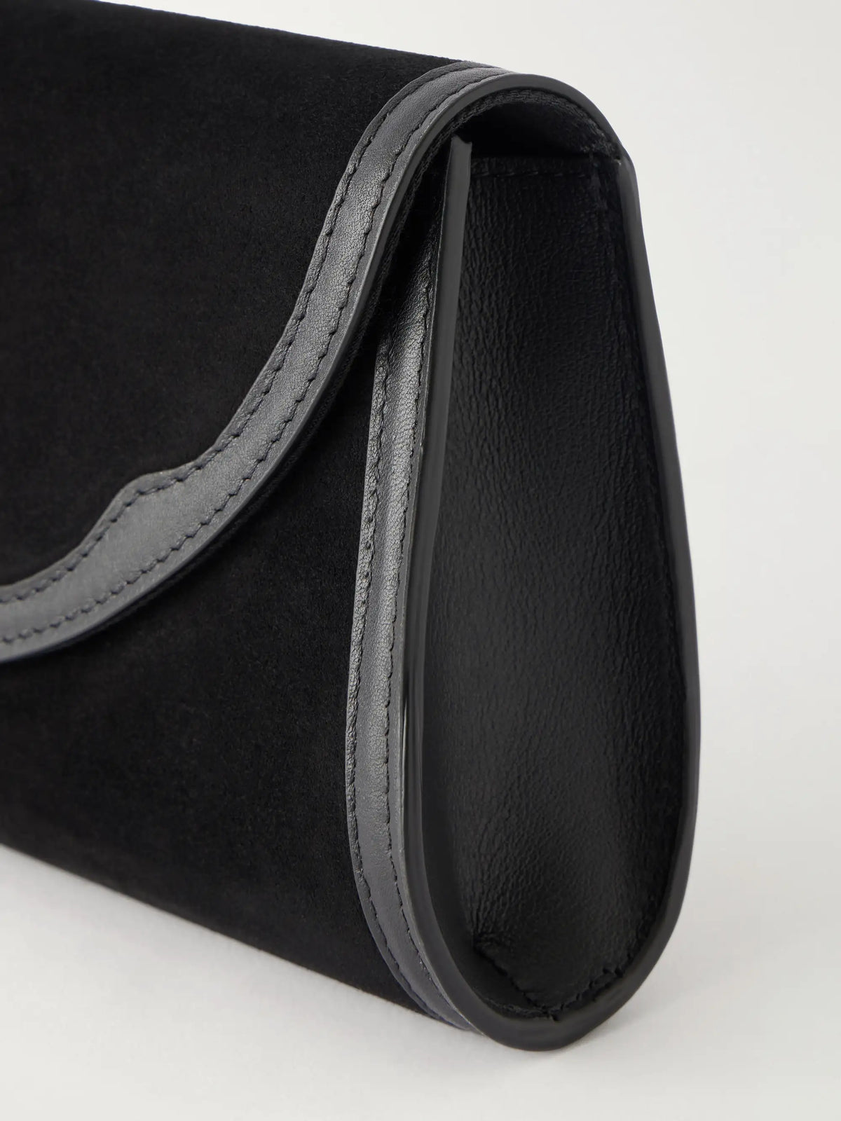 Hunting Season The Opera Leather-trimmed Suede Clutch