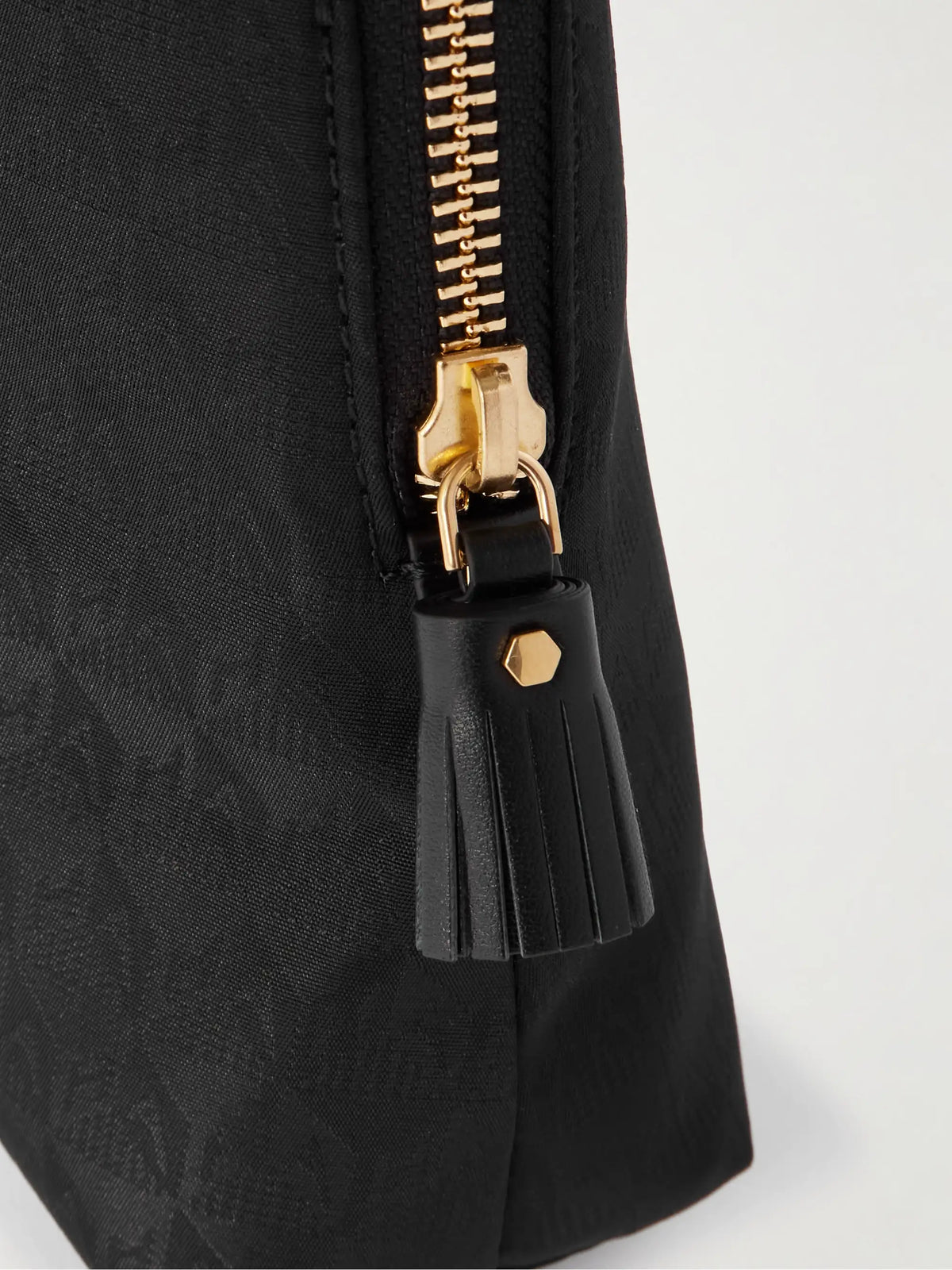 Lotions And Potions Leather-trimmed Jacquard Cosmetics Case