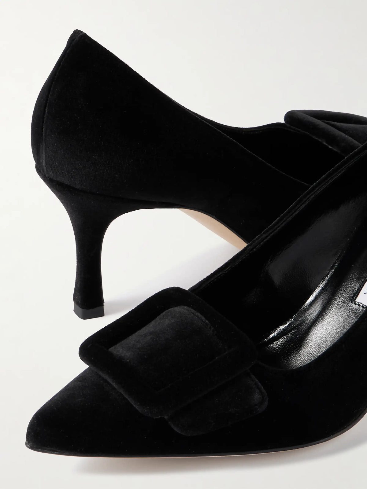 Maysale 70 Buckled Velvet Pumps