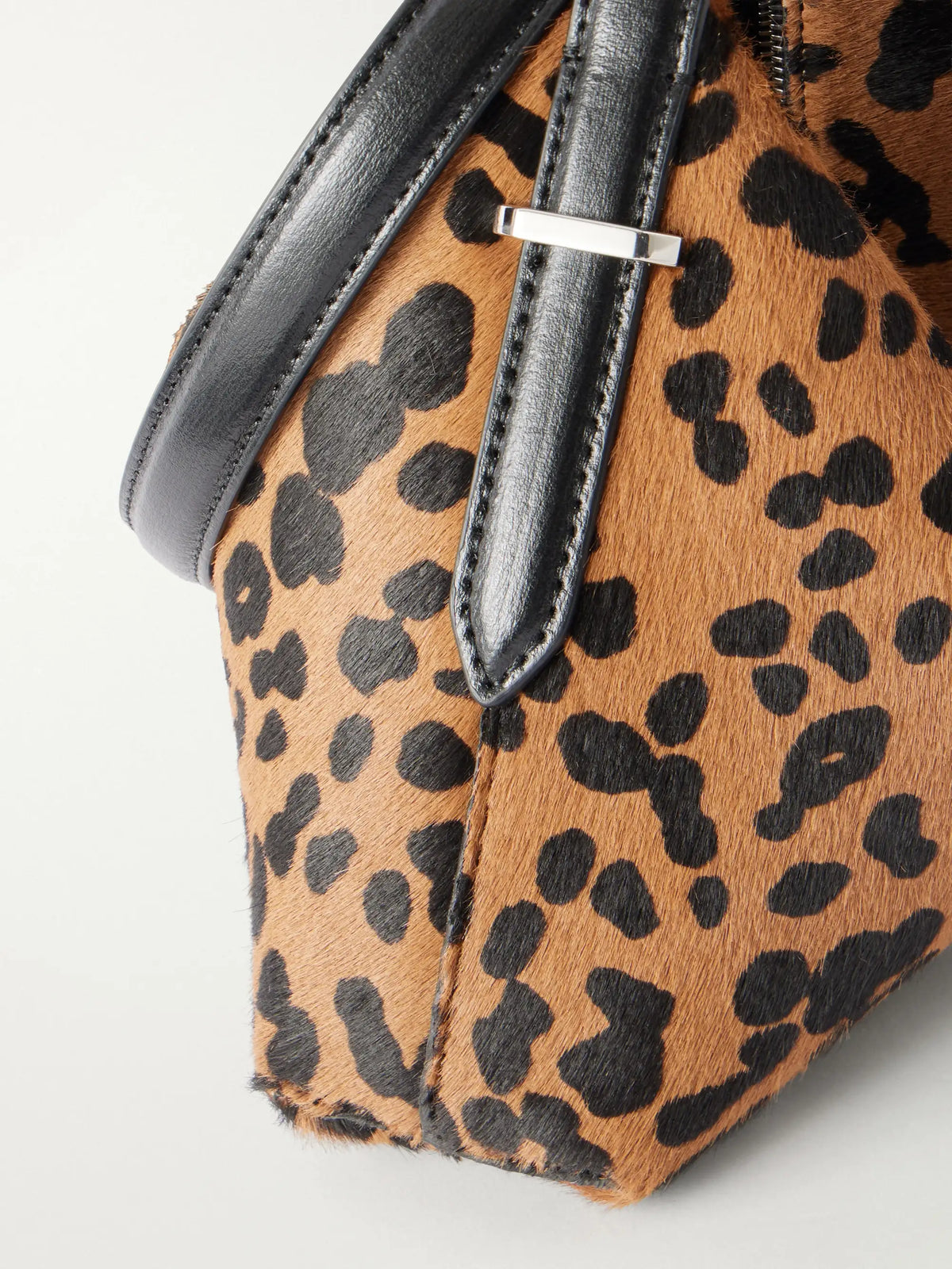Lucky Wristlet Leather-trimmed Leopard-print Calf Hair Shoulder Bag
