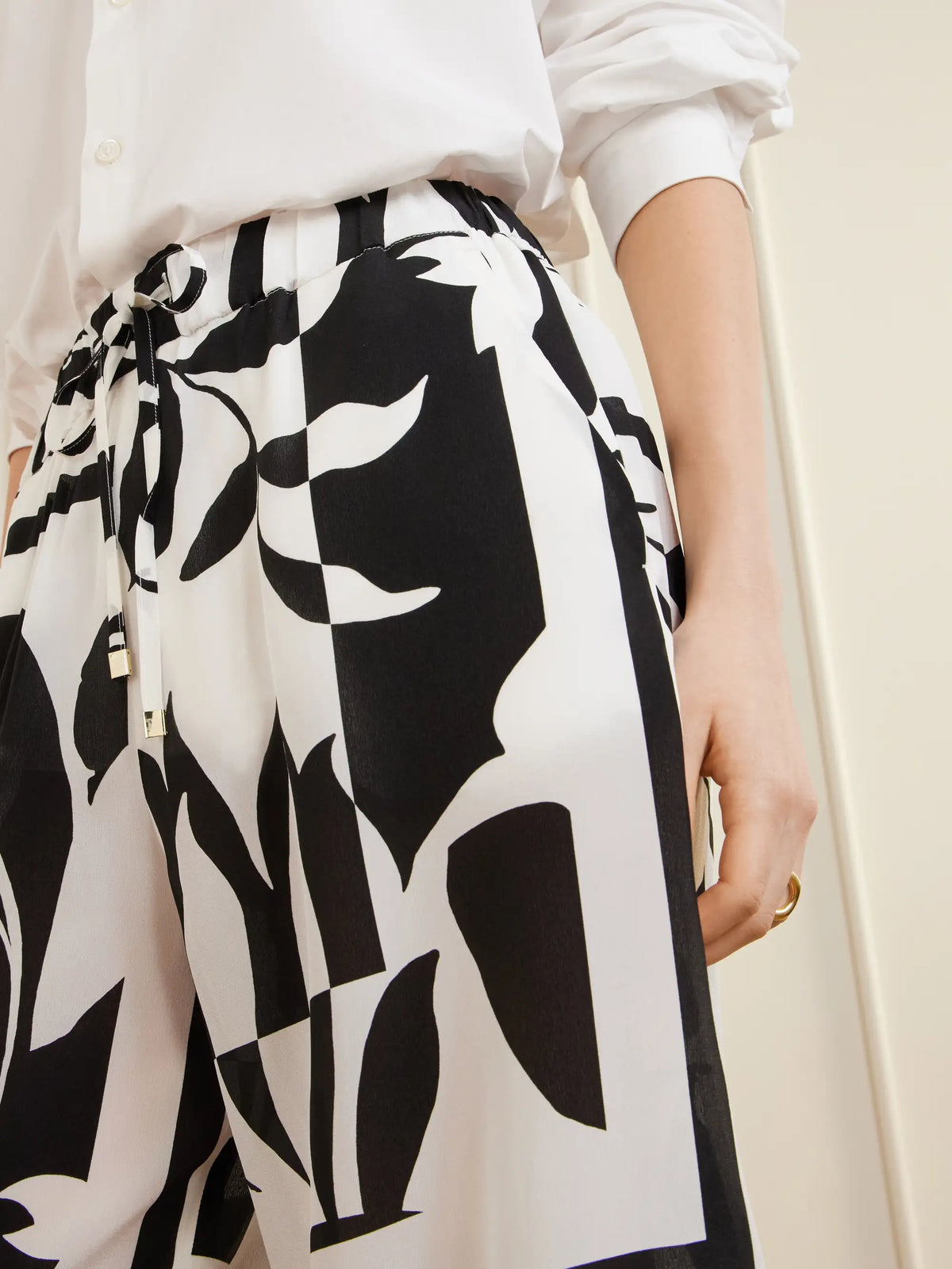Beachwear Printed Silk Crepe De Chine Wide-leg Pants