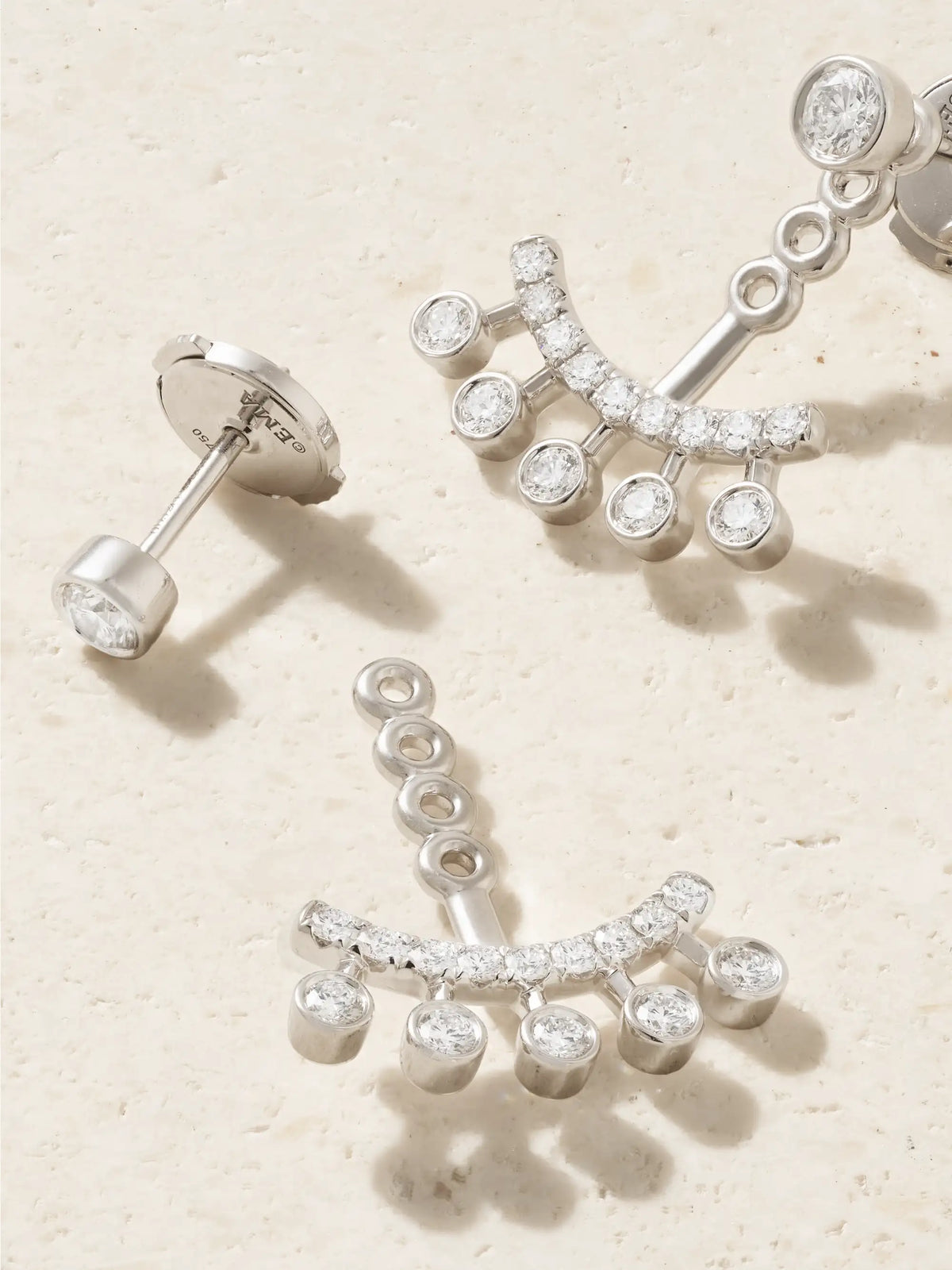 Dewdrop Jacket 18-karat White Gold Diamond Earrings