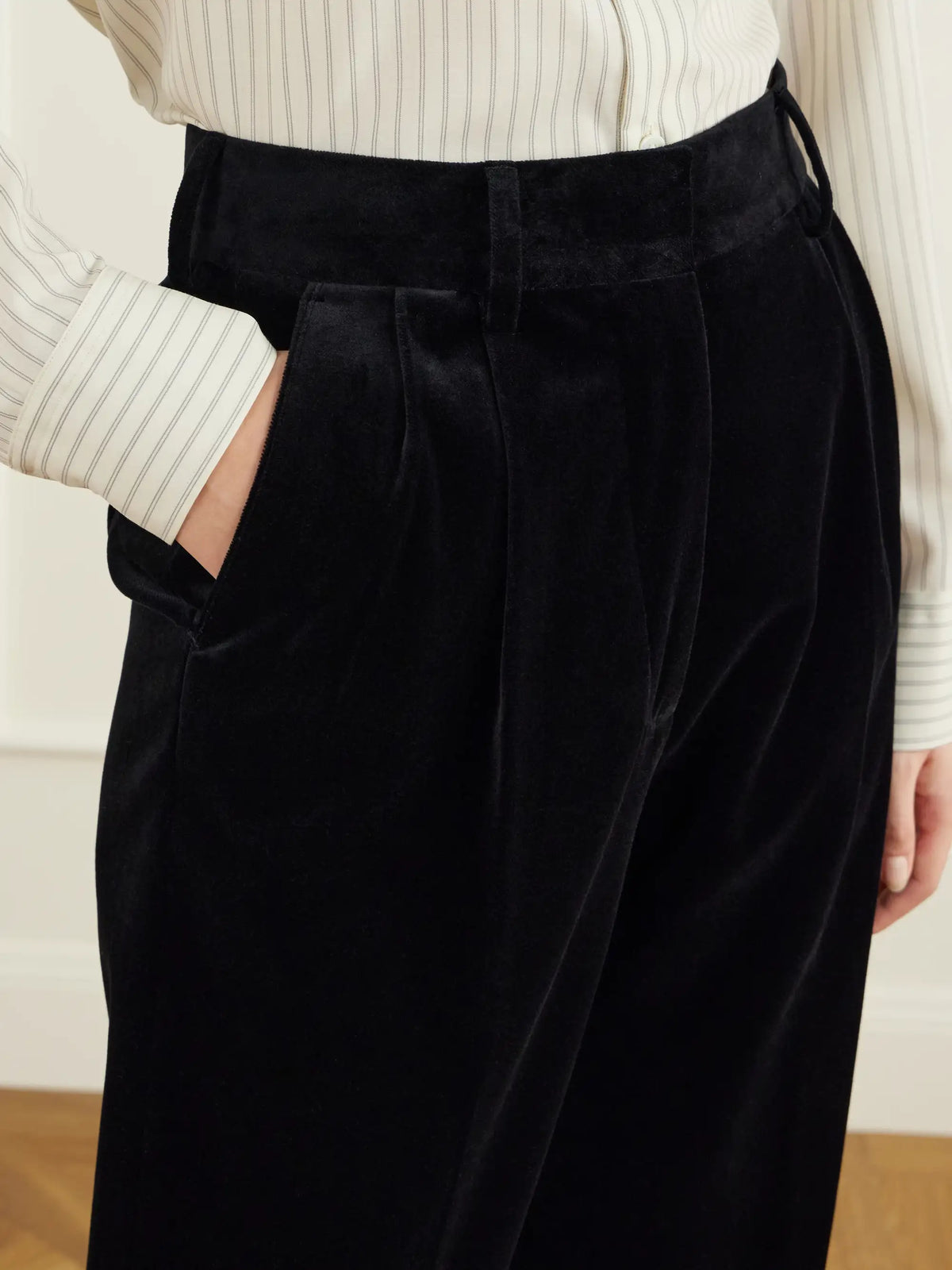 BLAZÉ Milano Fox Straight-leg Cotton-velvet Pants