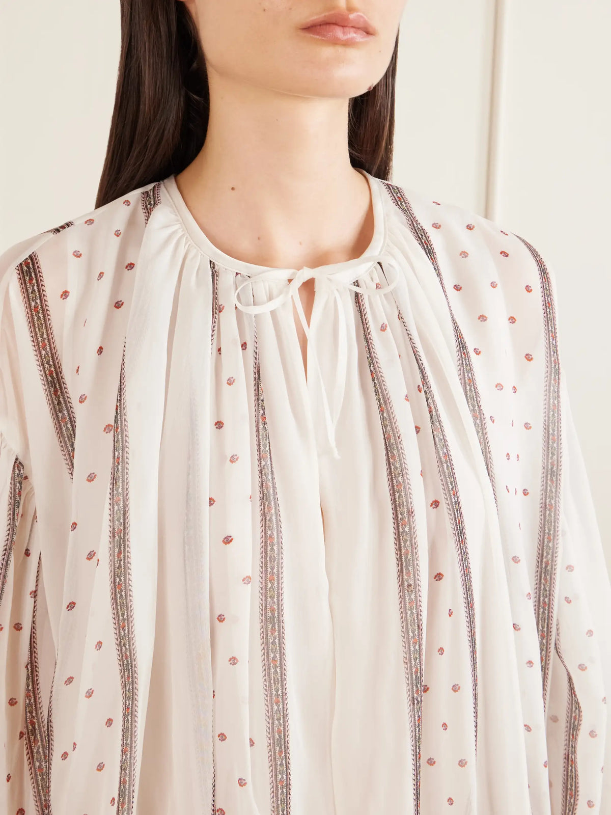 LIBEROWE Isla Printed Gathered Silk-chiffon Mini Dress