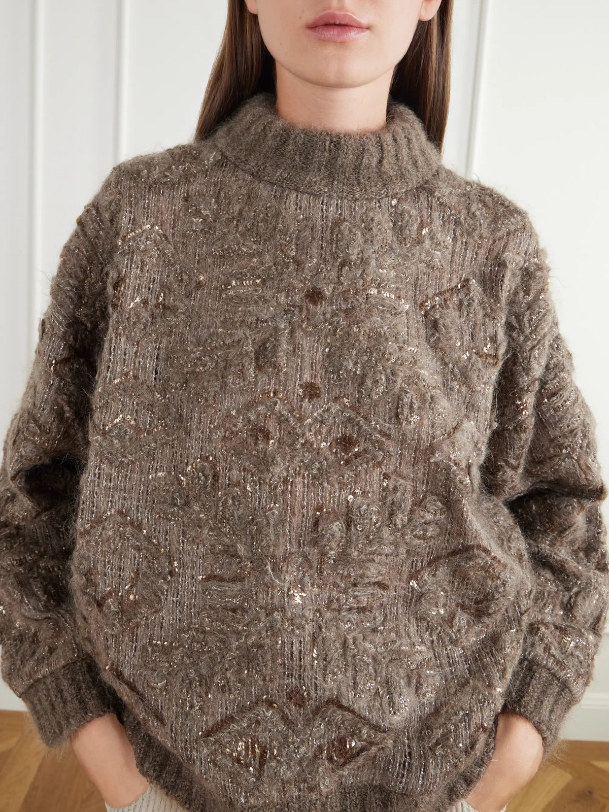 Brunello Cucinelli Sequin-embellished Jacquard Sweater