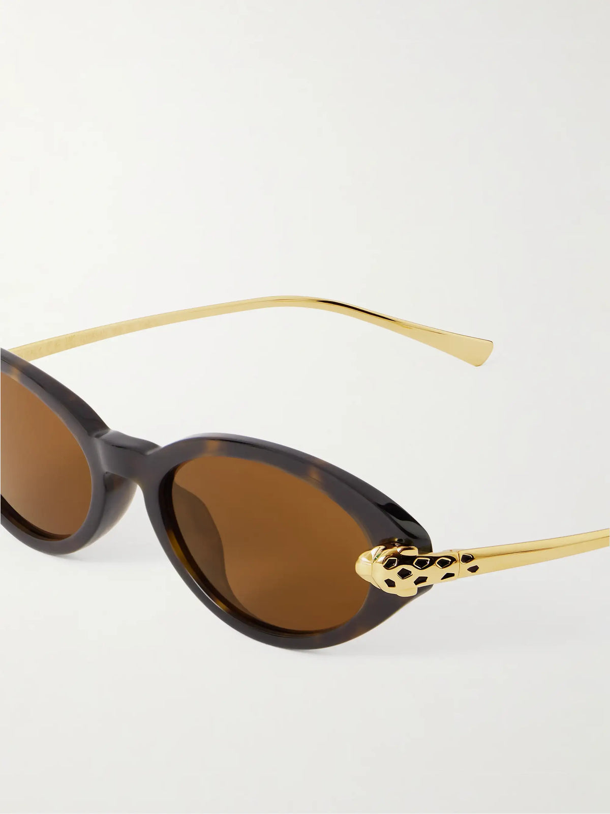 Panthère De Cartier Oval-frame Tortoiseshell Acetate And Gold-tone Sunglasses