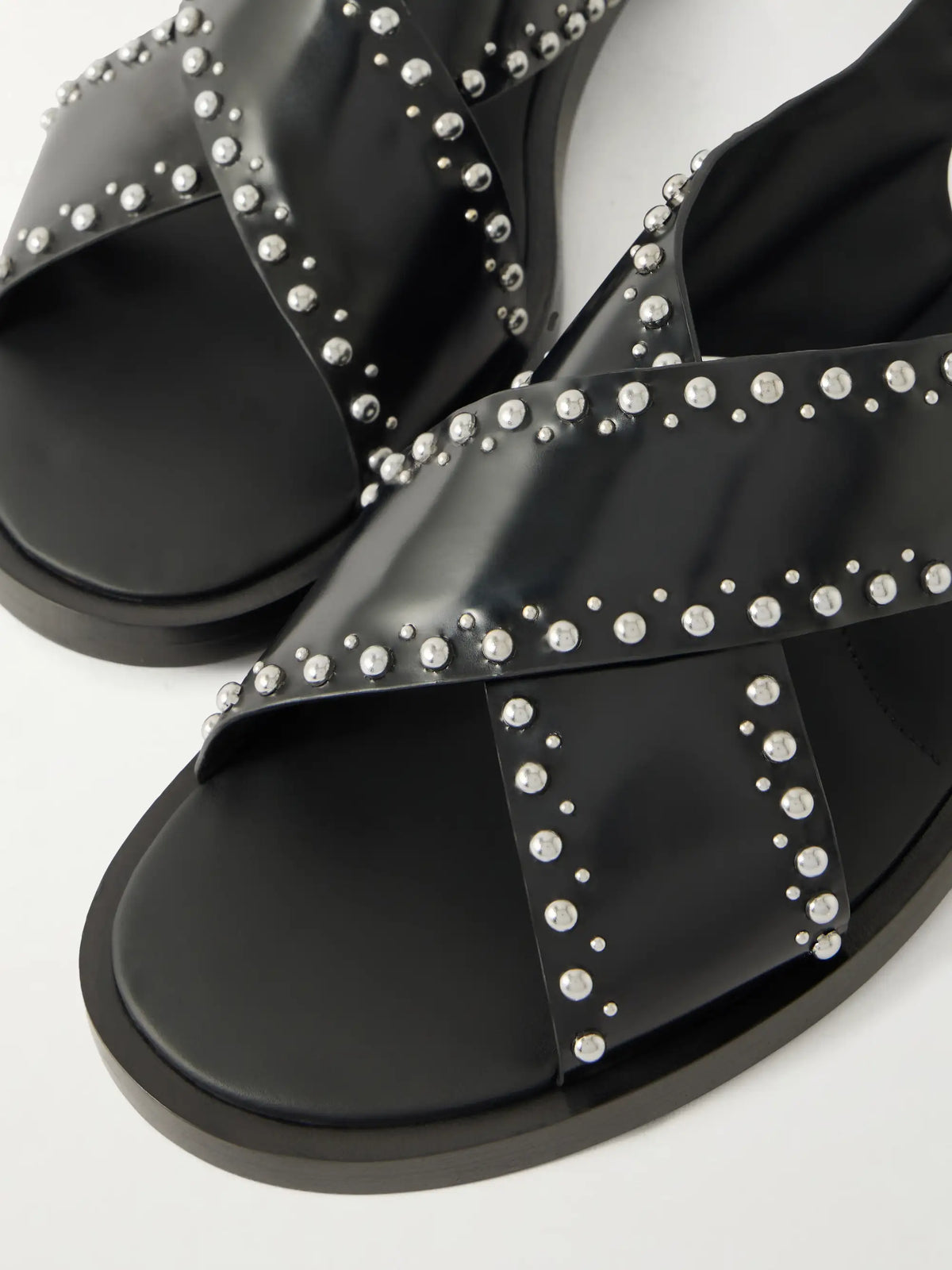 Remi Studded Woven Leather Sandals