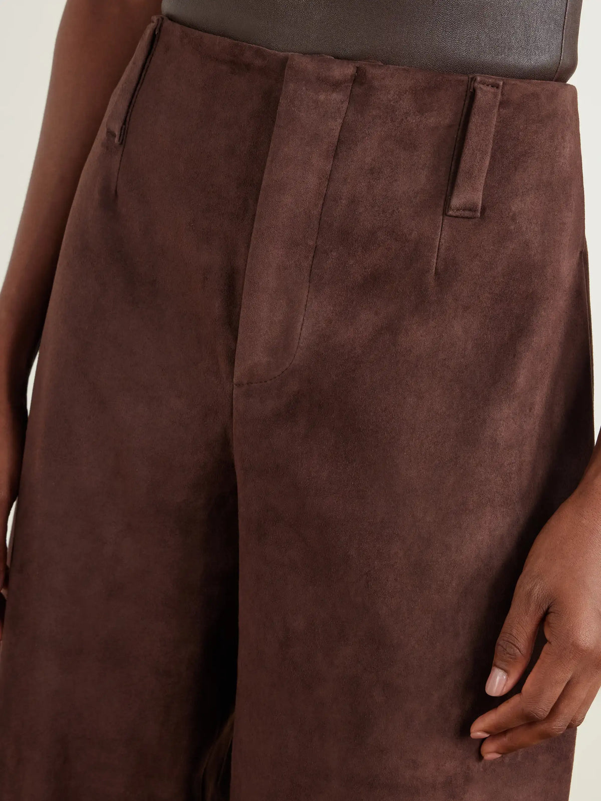 STOULS Valadon Paneled Suede Wide-leg Pants