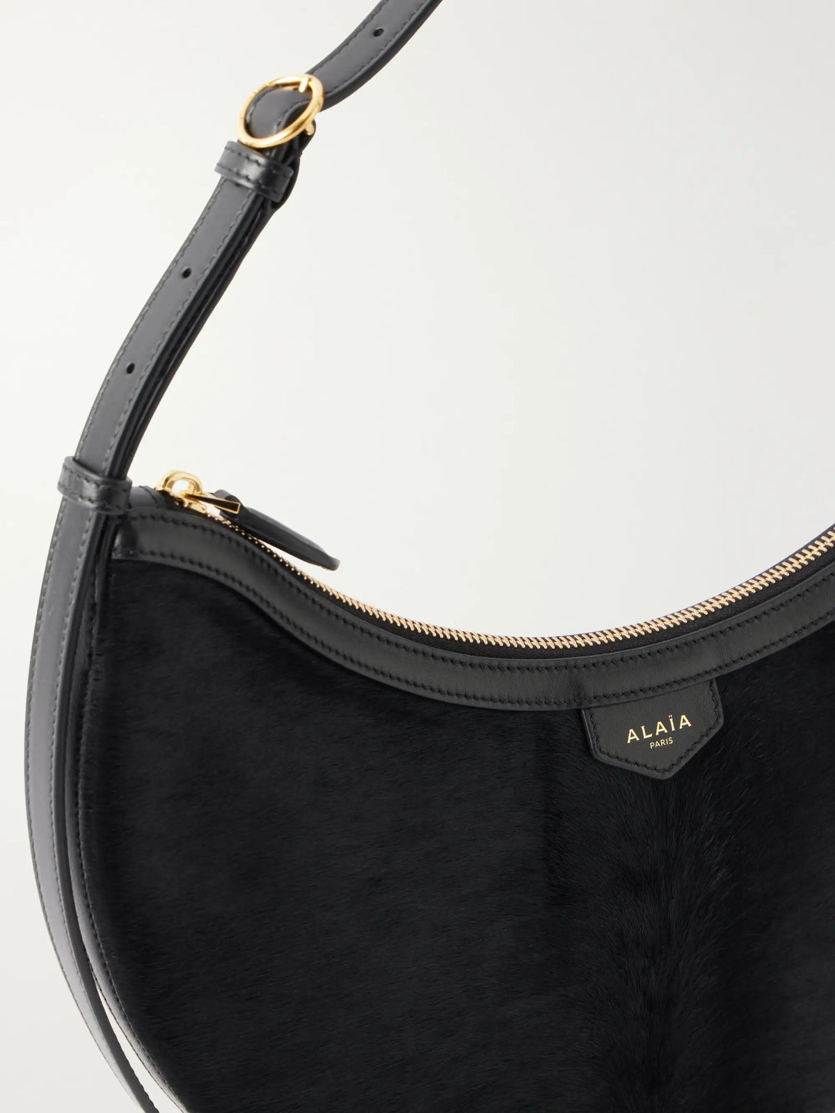 Alaïa Demi Lune Leather-trimmed Calf-hair Shoulder Bag