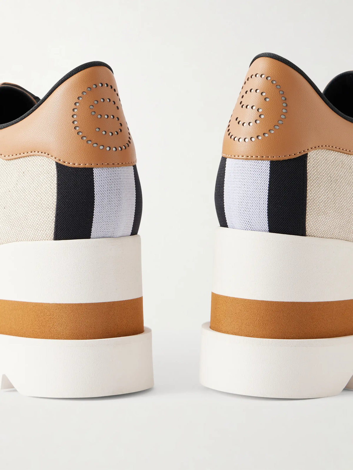 Sneak-elyse Salt And Pepper Exaggerated-sole Canvas Sneakers
