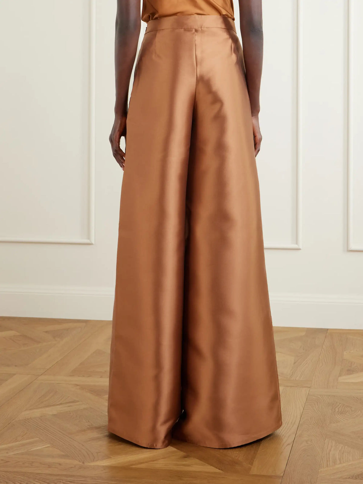 Satin-twill Wide-leg Pants
