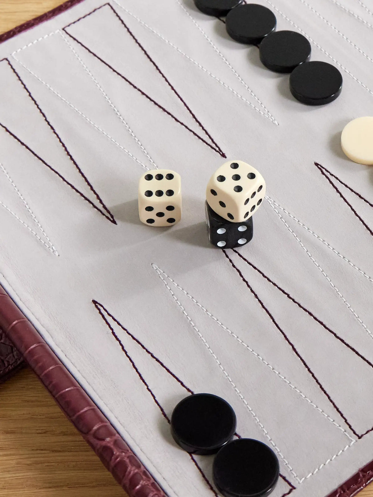 Croc-effect Leather Backgammon Roll