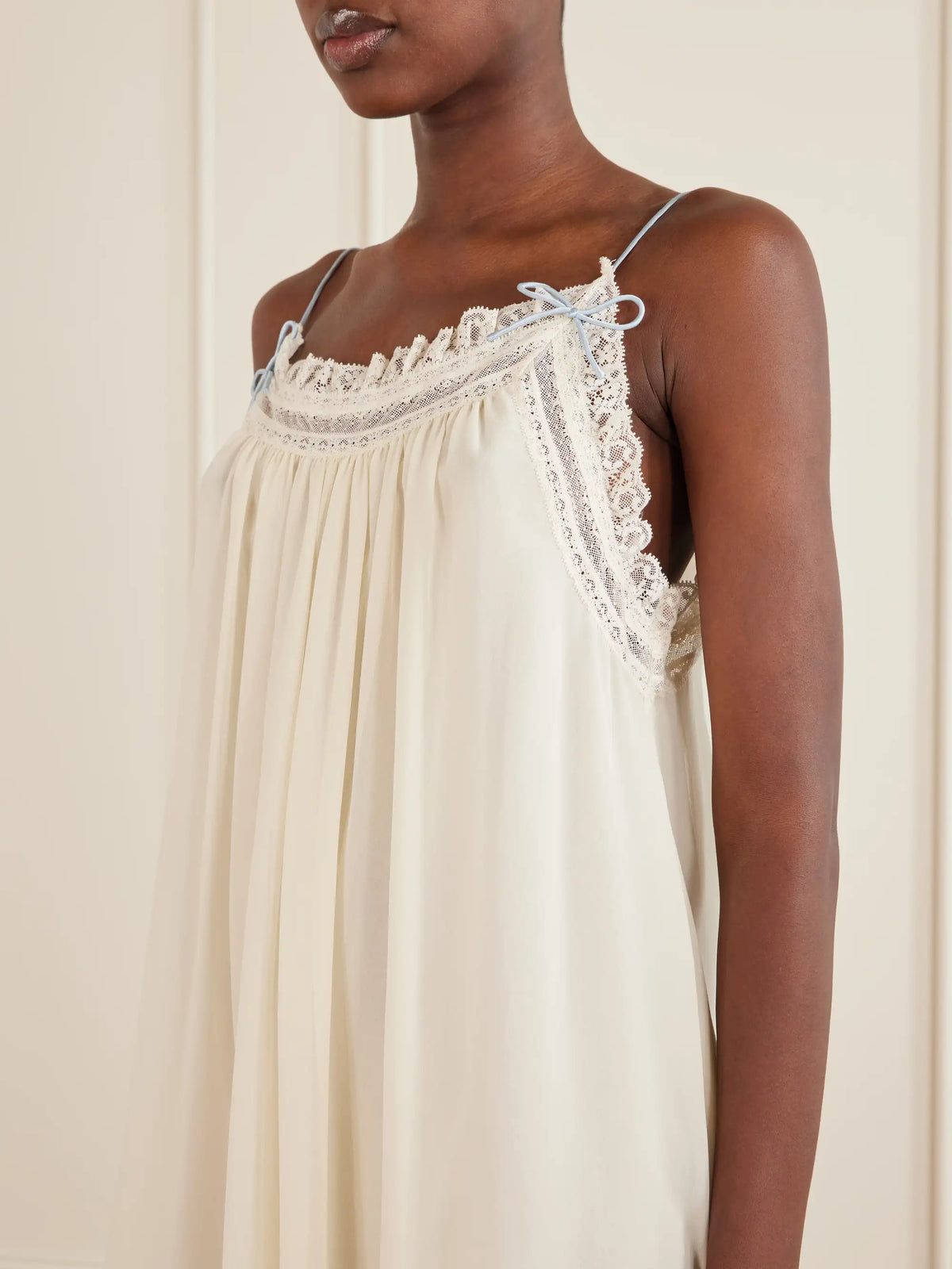 DÔEN Penelope Lace-trimmed Silk Mini Dress
