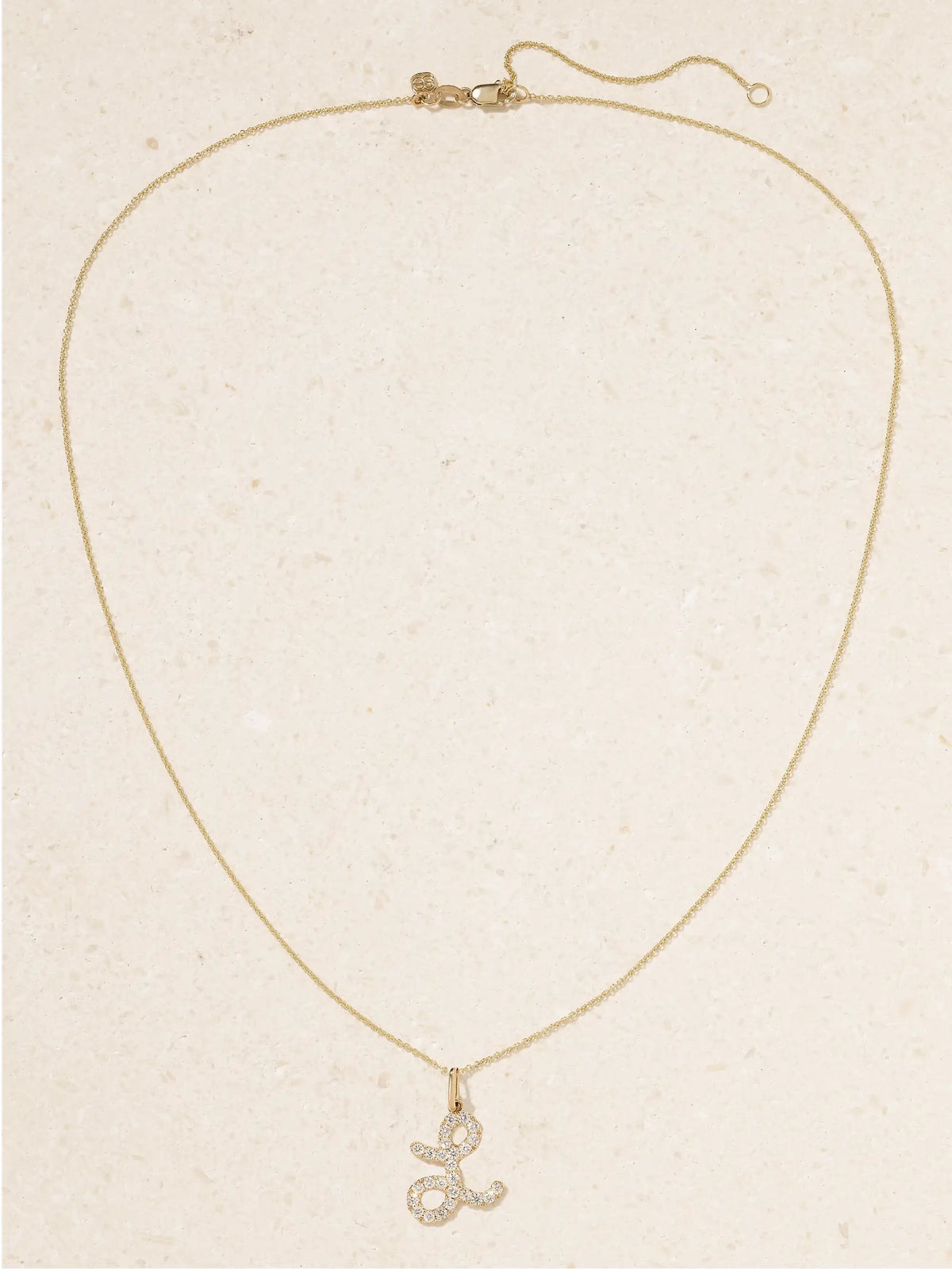 Initial 14-karat Gold Diamond Necklace