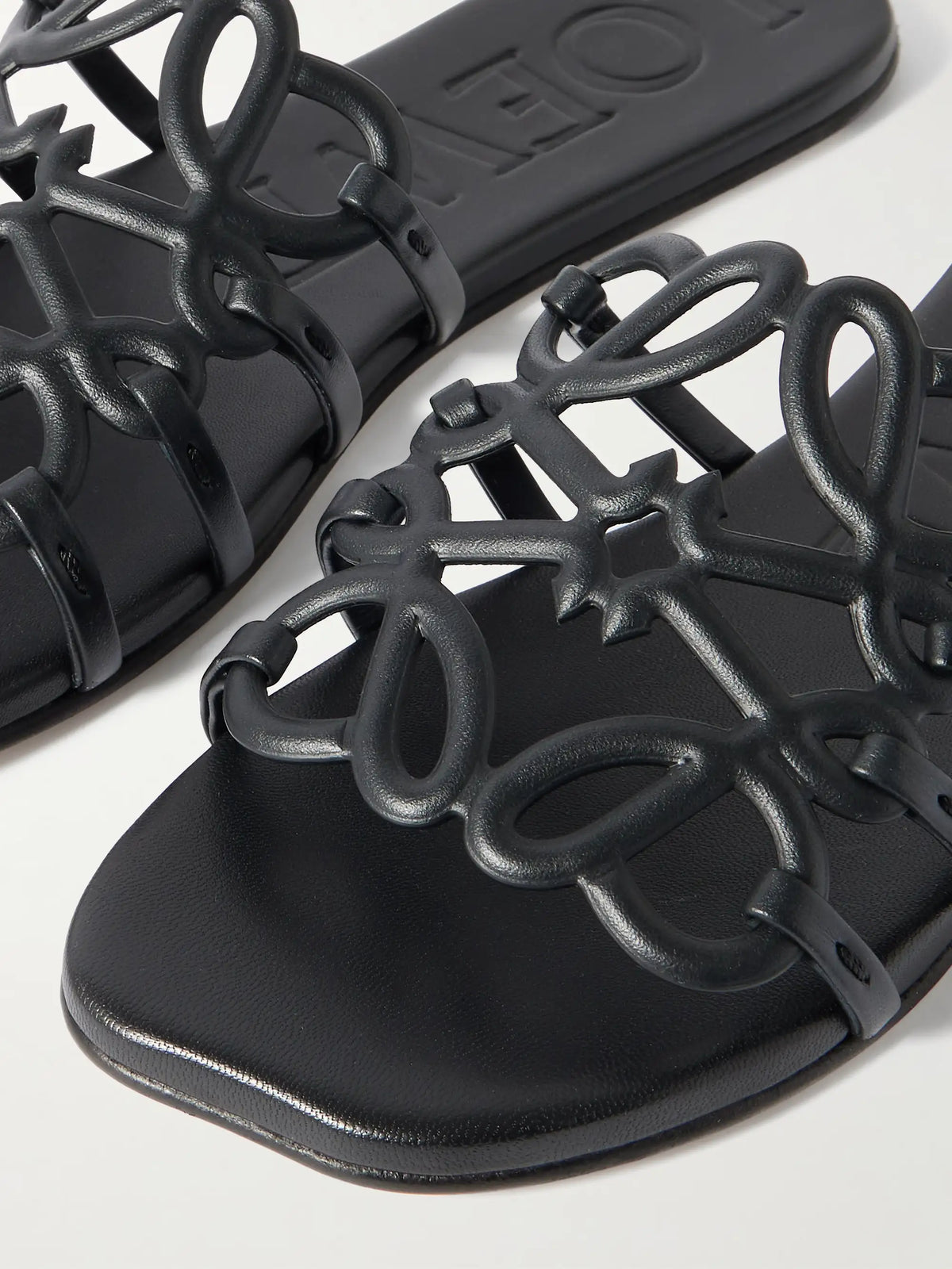 Petal Anagram Leather Slides