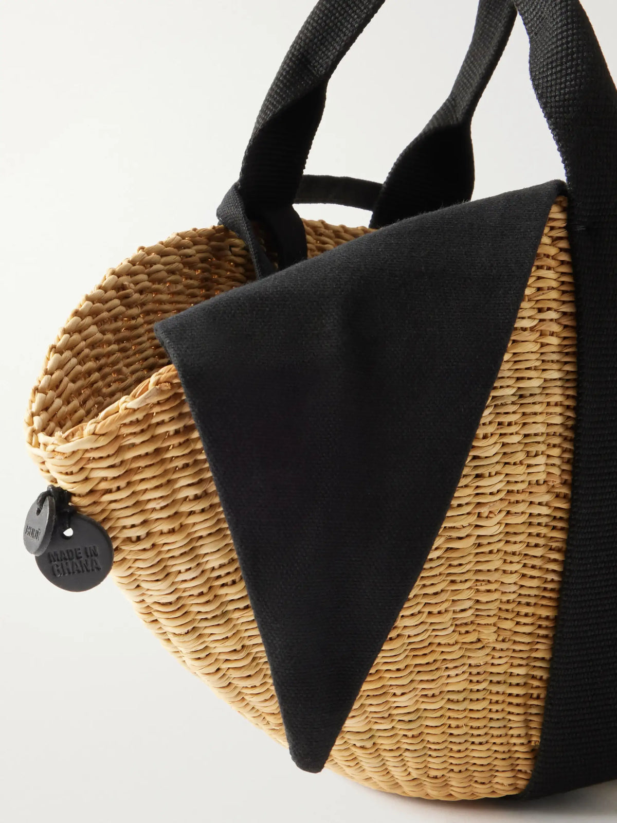 Sophie Mini Webbing-trimmed Woven Straw Tote