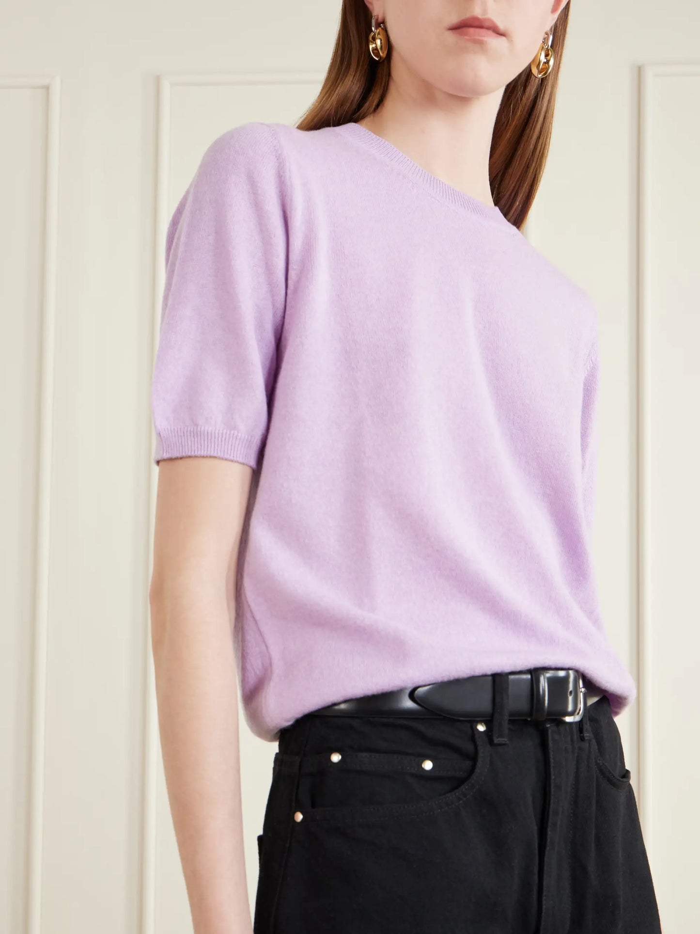 Emer Cropped Cashmere And Cotton-blend T-shirt