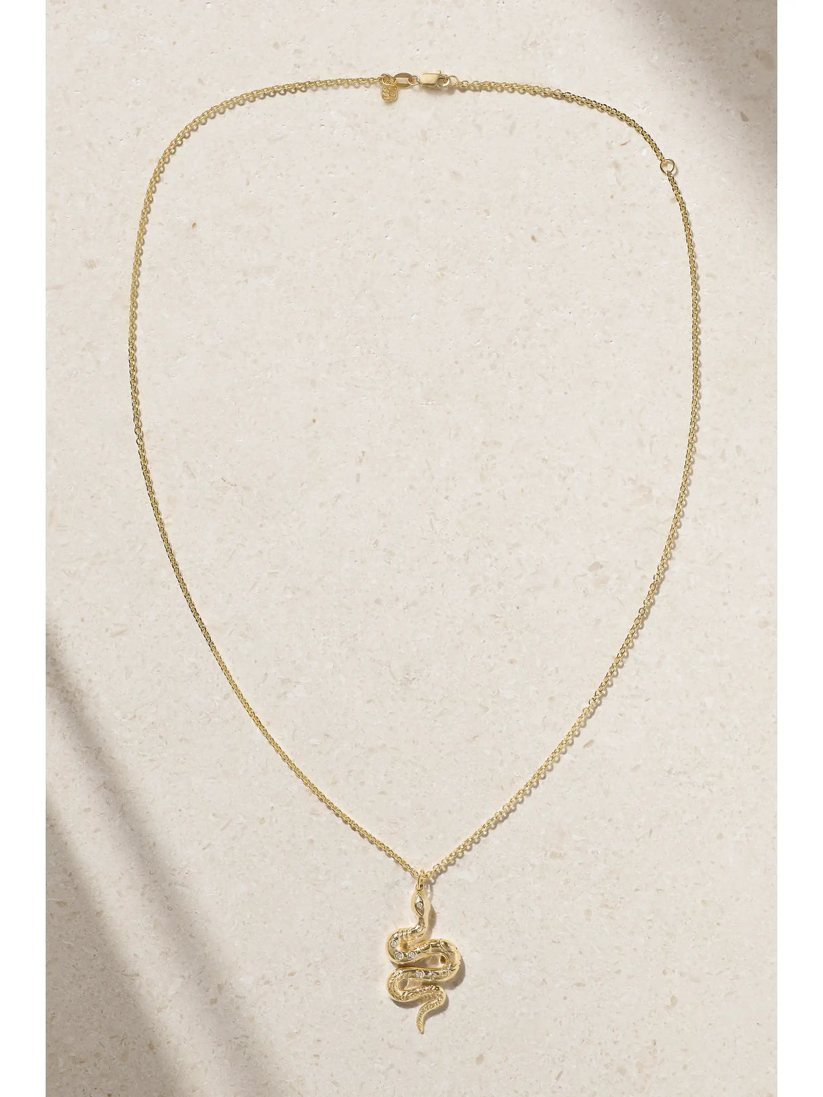 Snake 14-karat Gold Diamond Necklace