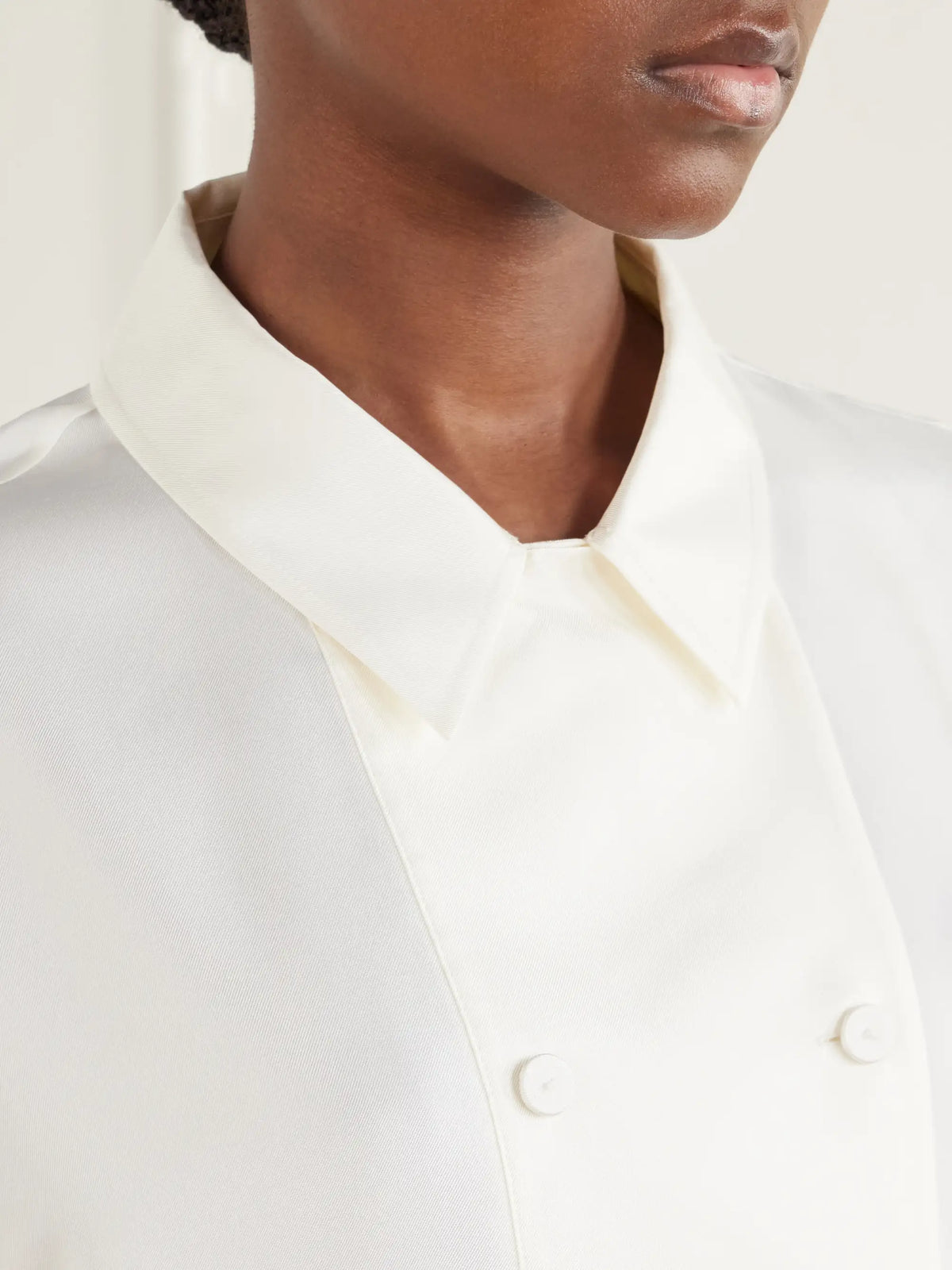 RÓHE Double-breasted Silk-satin Blouse