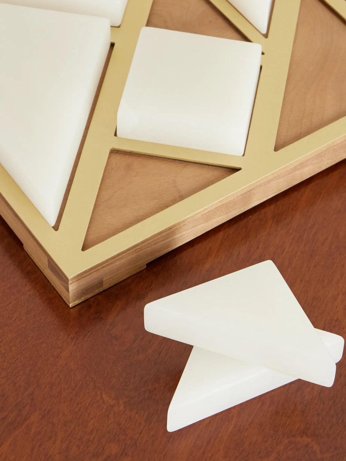 Wood And Onyx Tangram Game