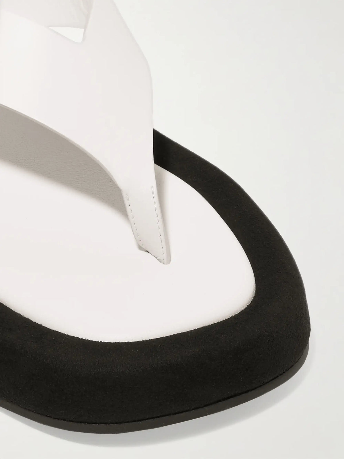 Ginza Two-tone Leather And Suede Platform Flip Flops