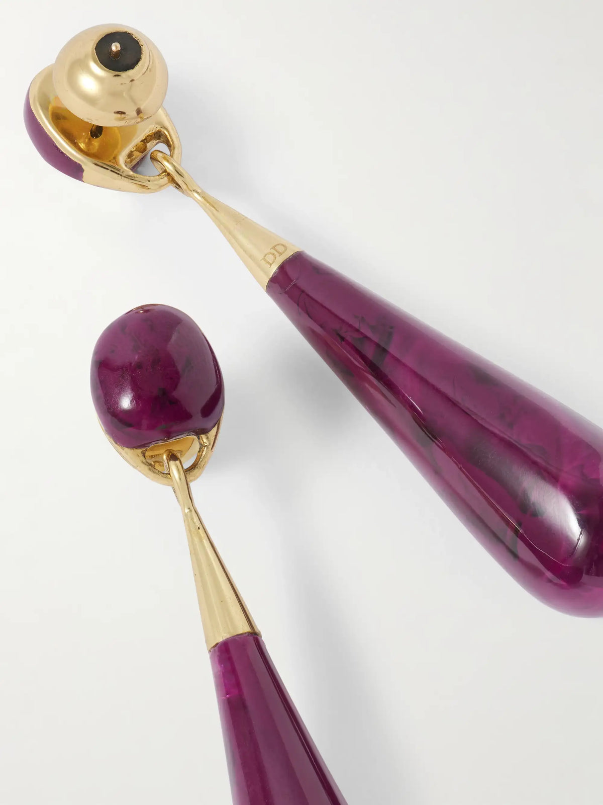 Dew Drop Large Gold-tone Resin Earrings