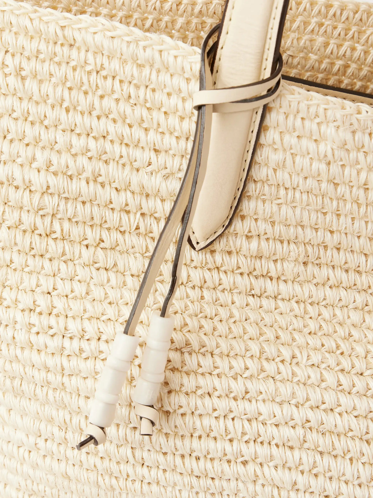 Market Leather-trimmed Raffia Tote