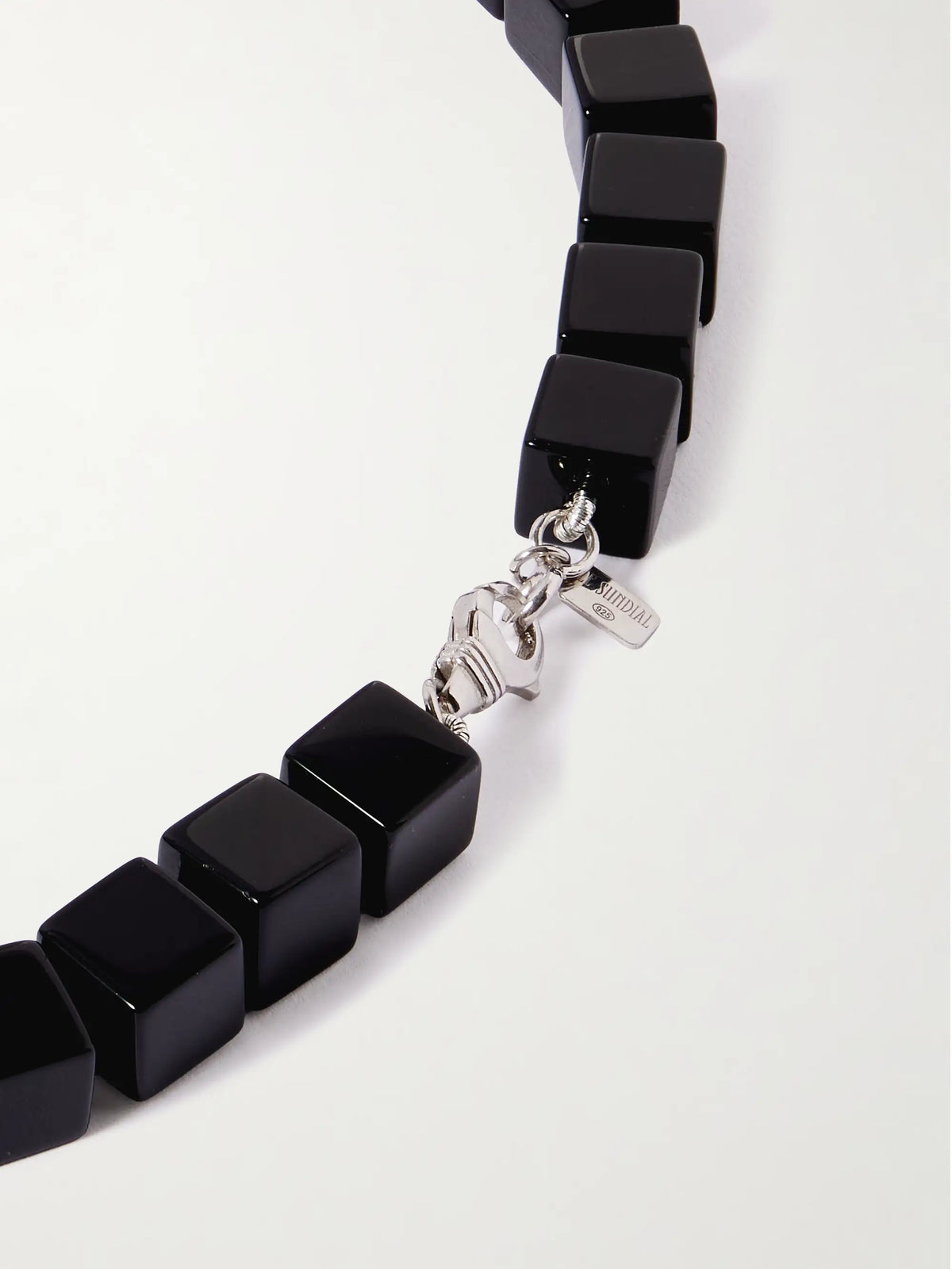 Tube Onyx And Silver Collar