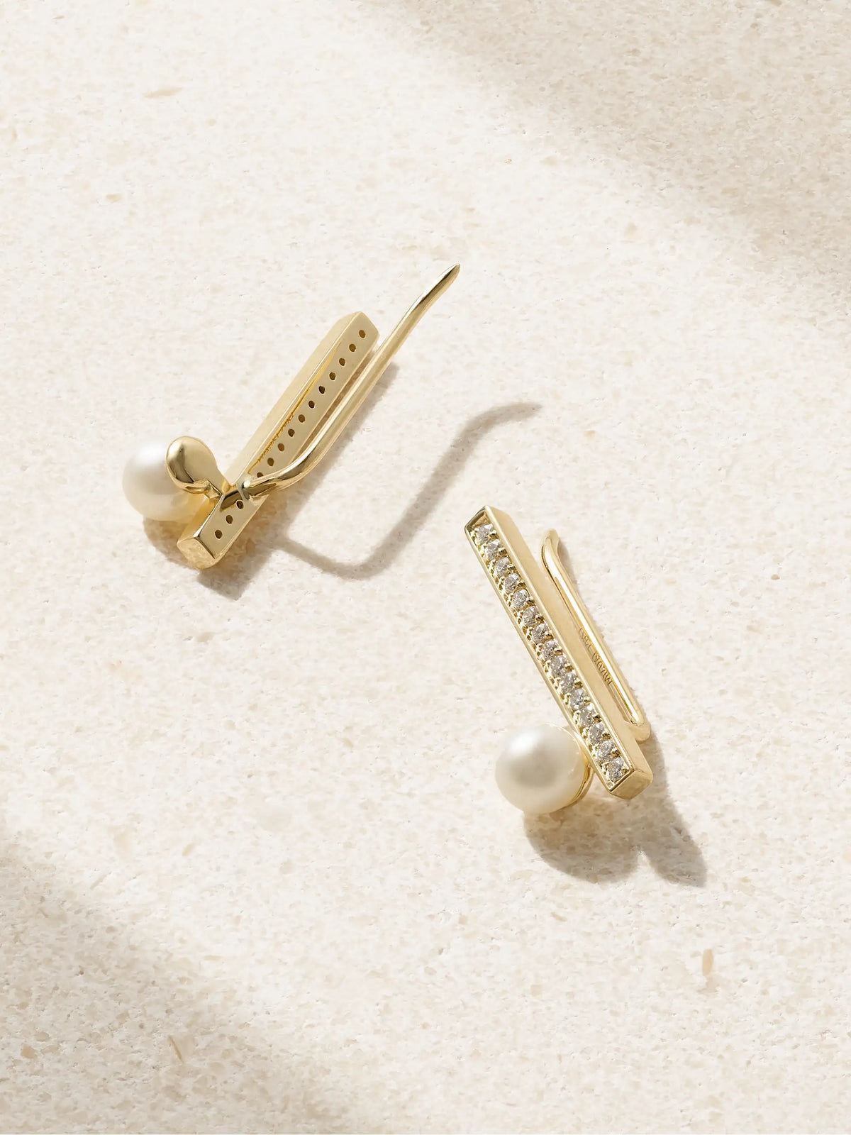14-karat Gold, Diamond And Pearl Earrings