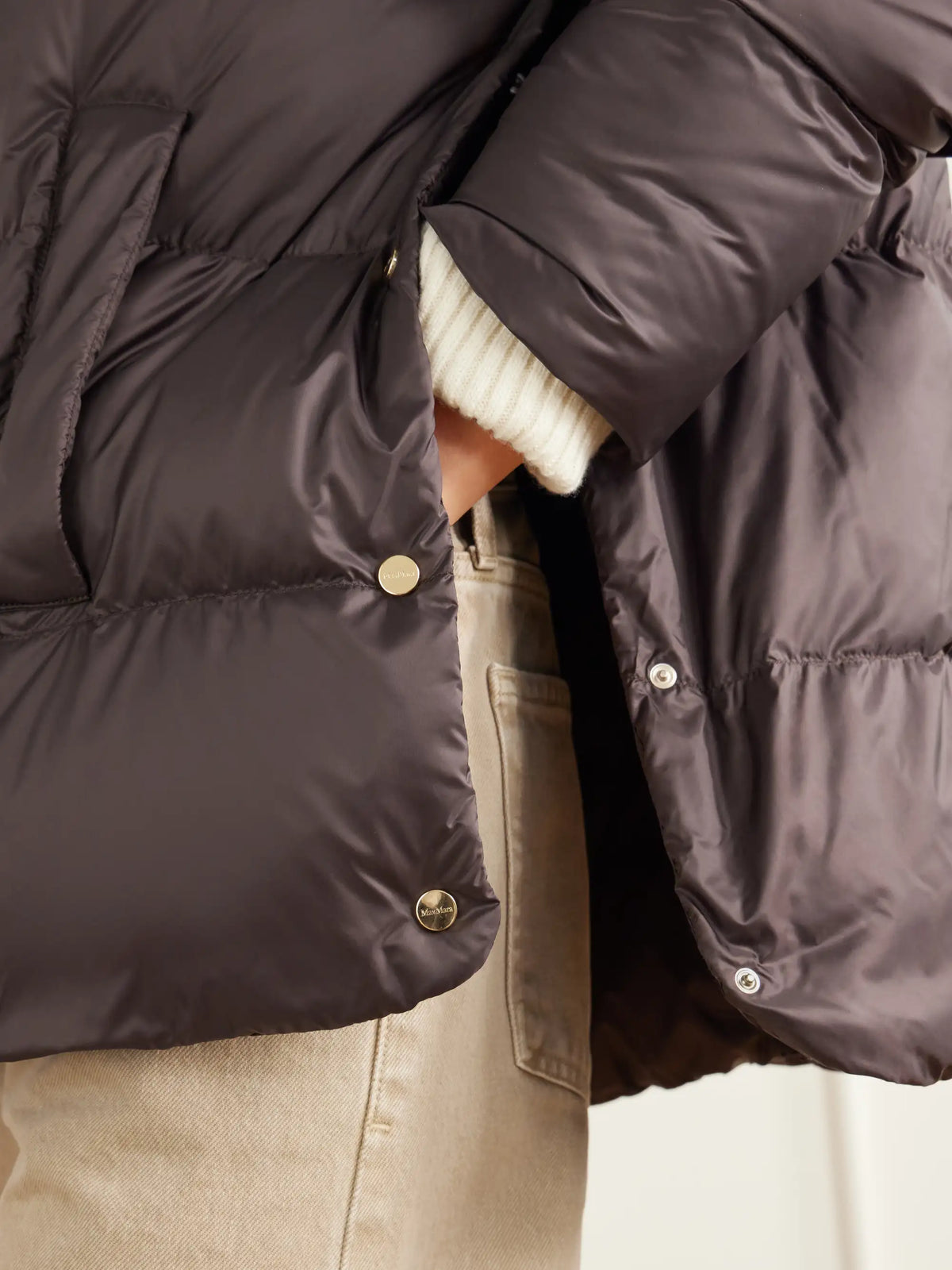 Max Mara Nerine Hooded Quilted Shell Down Jacket