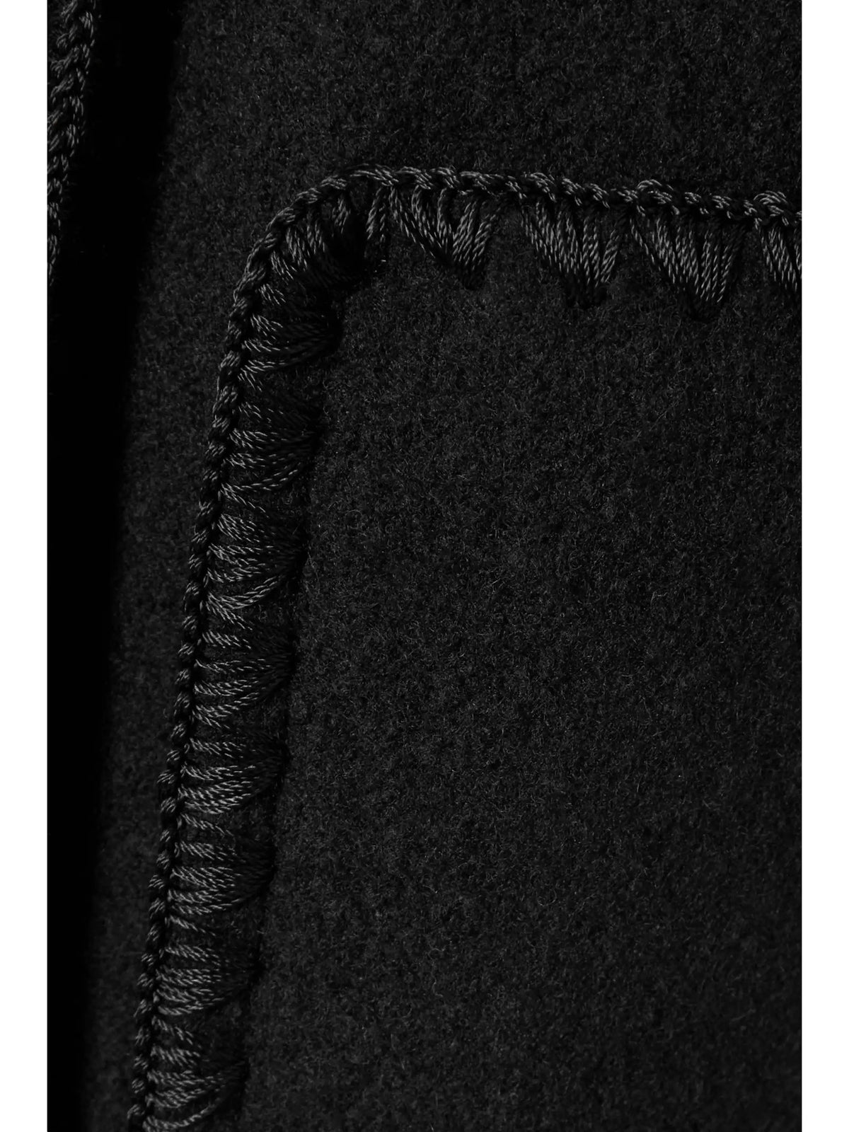 Draped Fringed Wool-blend Jacket