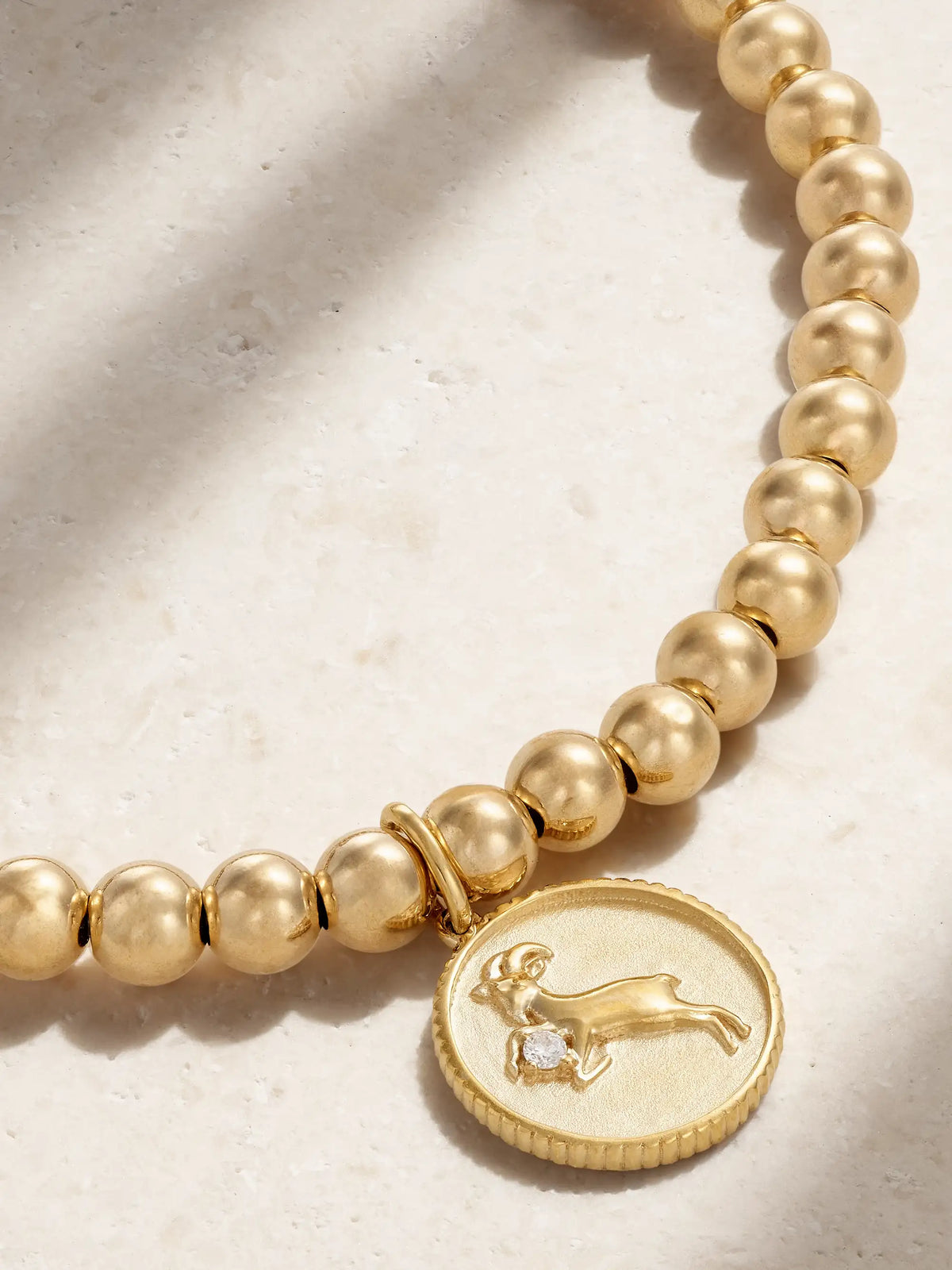 Capricorn 14-karat Gold Diamond Bracelet