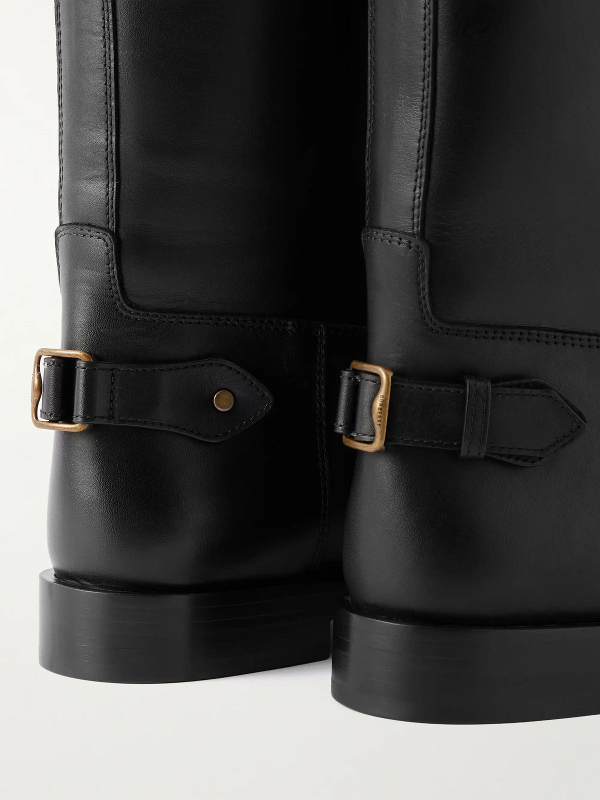 Buckled Leather Knee Boots