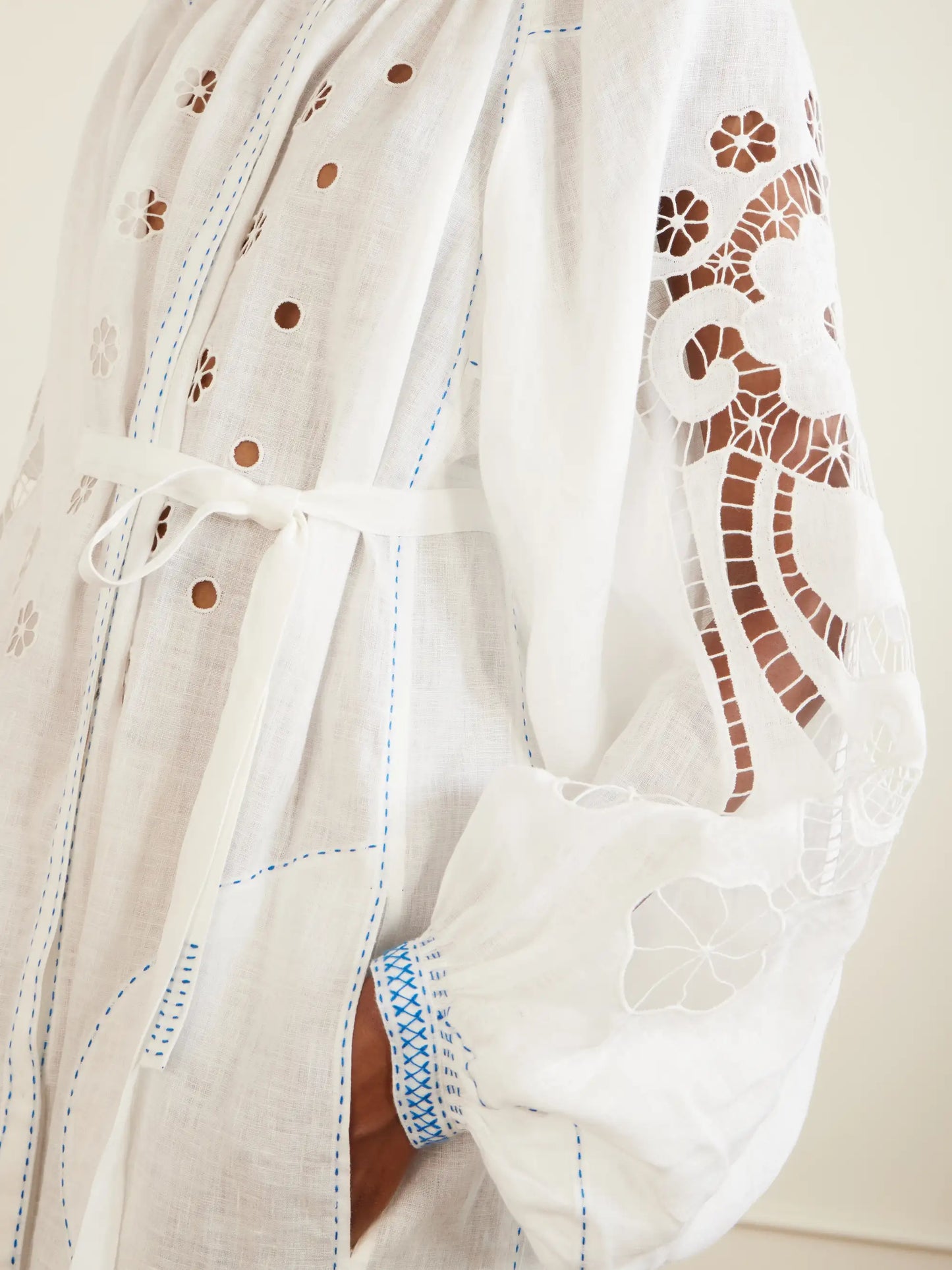 Babylon Broderie Anglaise-trimmed Linen Maxi Dress