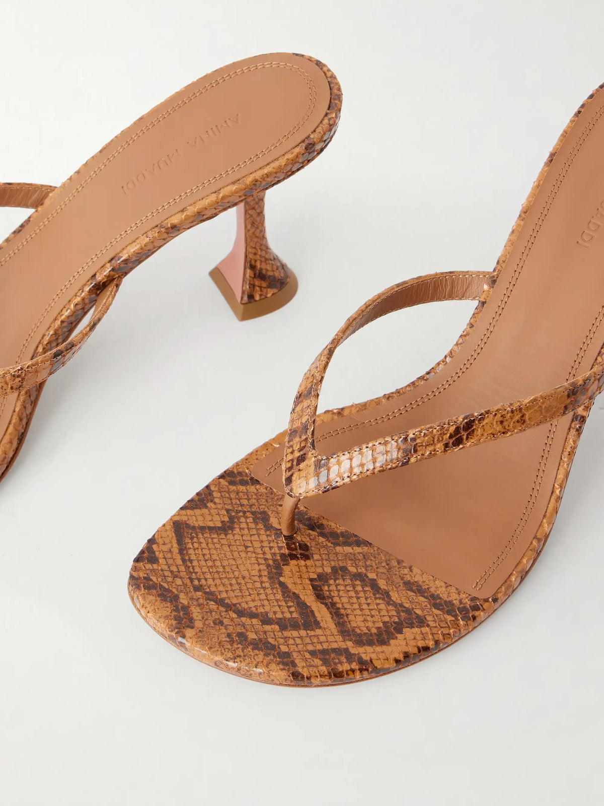 Juliette 70 Snake-effect Leather Thong Sandals