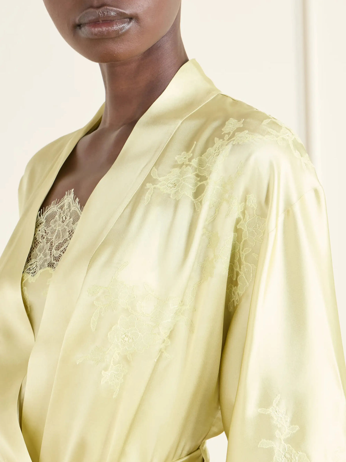 Belted Embroidered Silk-satin Kimono