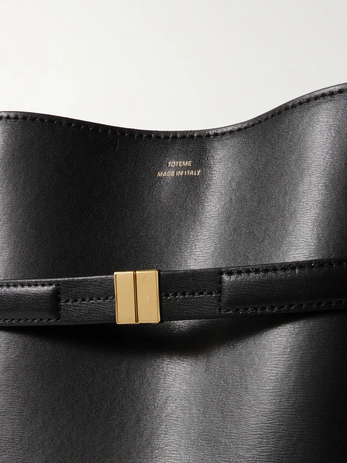 Belted Leather Tote