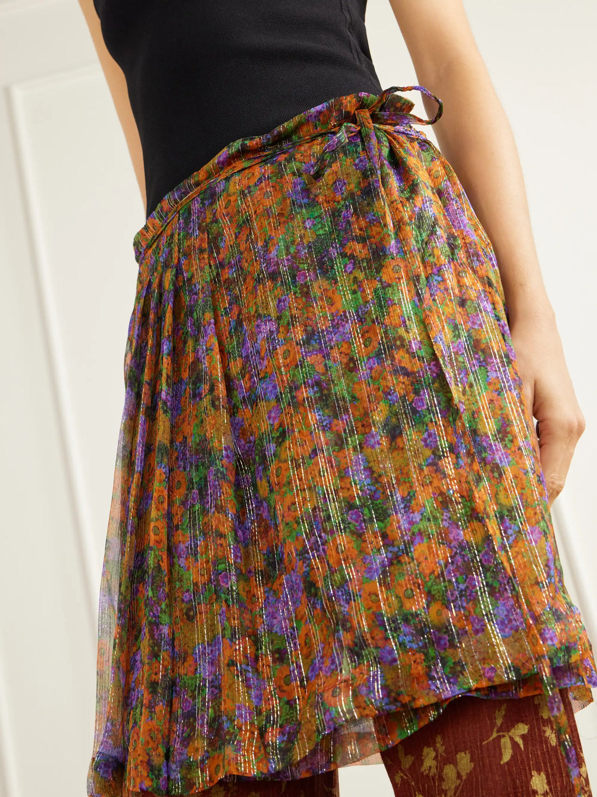 Dries Van Noten Floral-jacquard And Crepon Wide-leg Pants