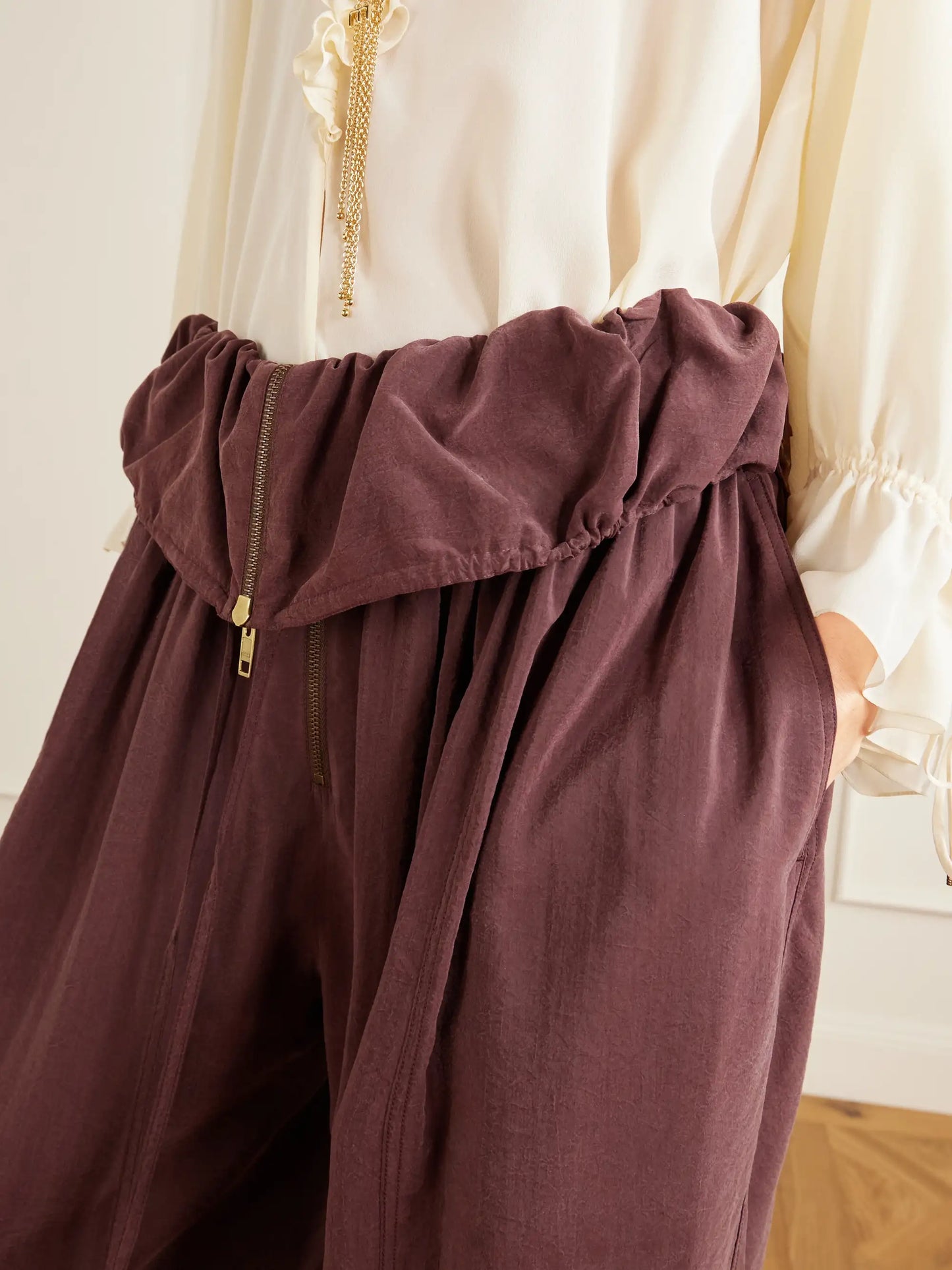 Silk-blend Wide-leg Pants