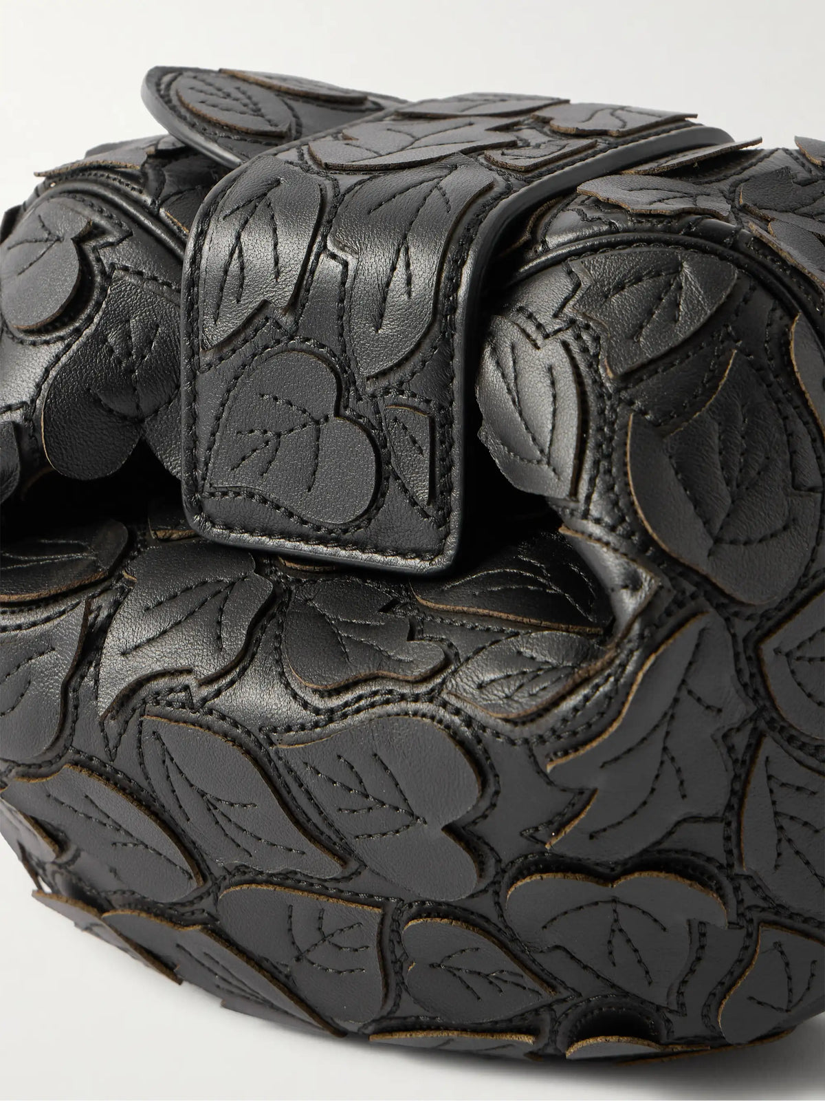 Soft Demi Embroidered Leather Clutch