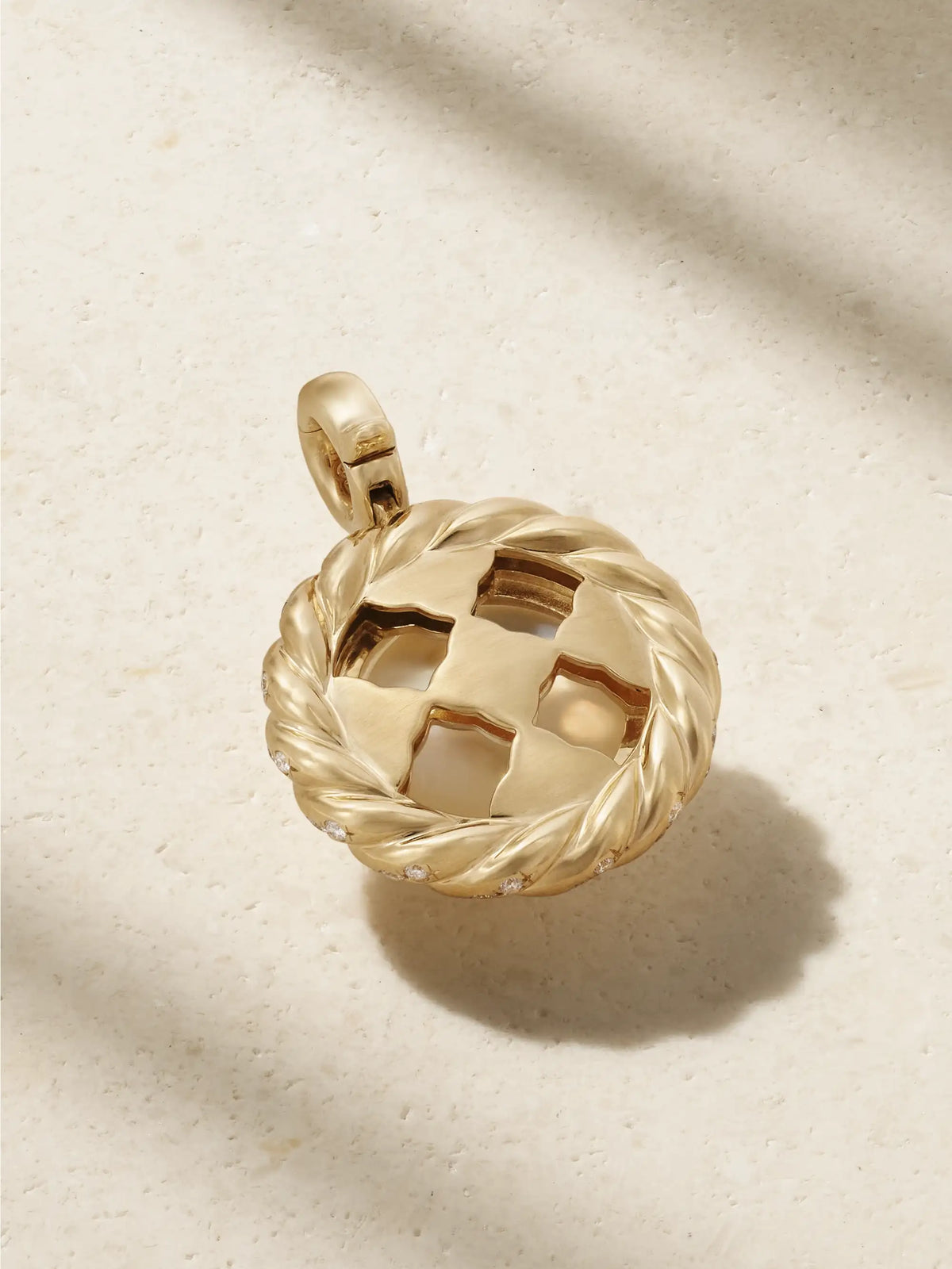 18-karat Gold, Diamond And Pearl Pendant.