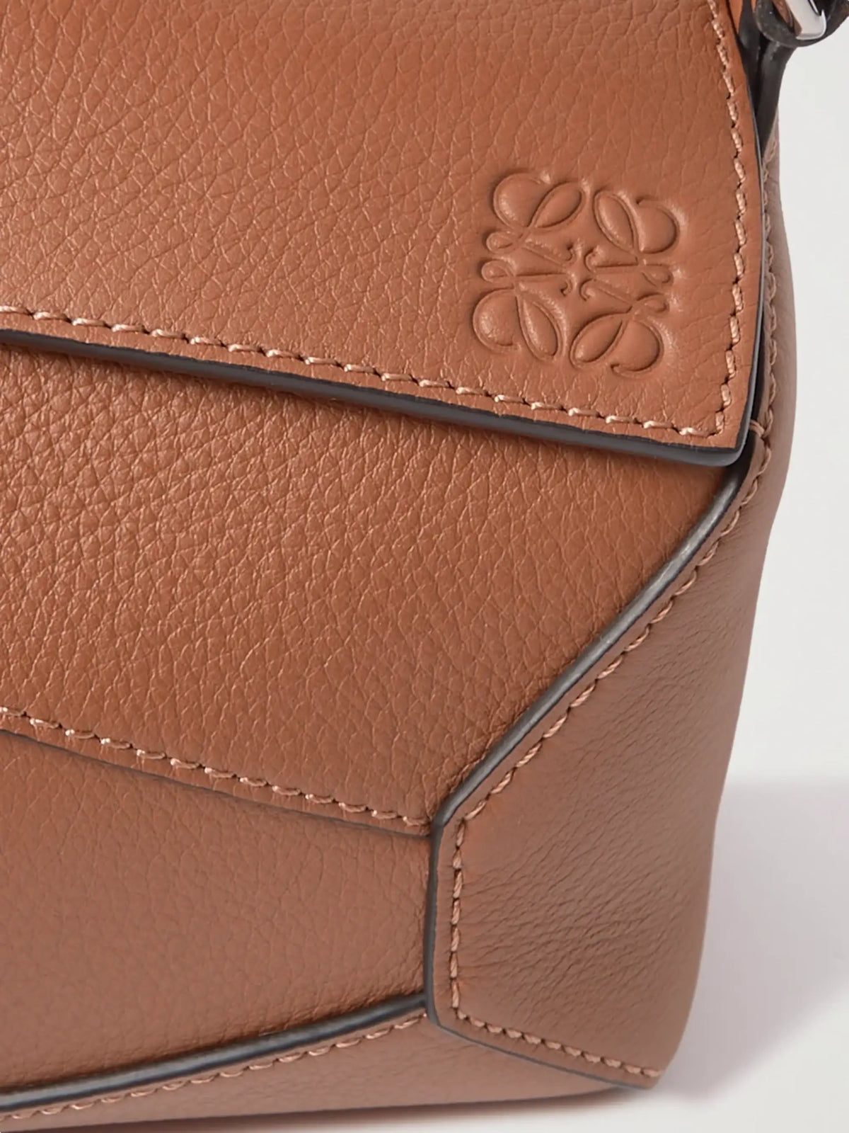 Puzzle Edge Mini Textured-leather Shoulder Bag