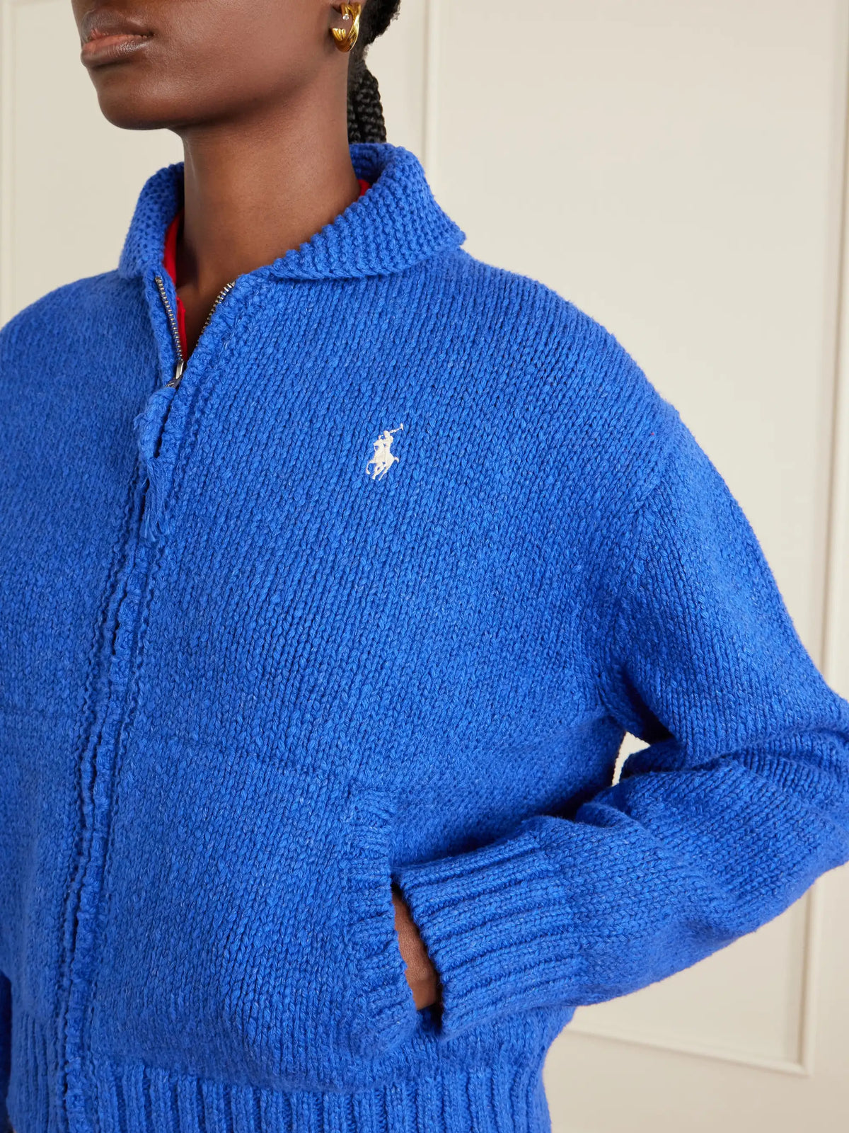 Knitted Cotton Zip-up Cardigan