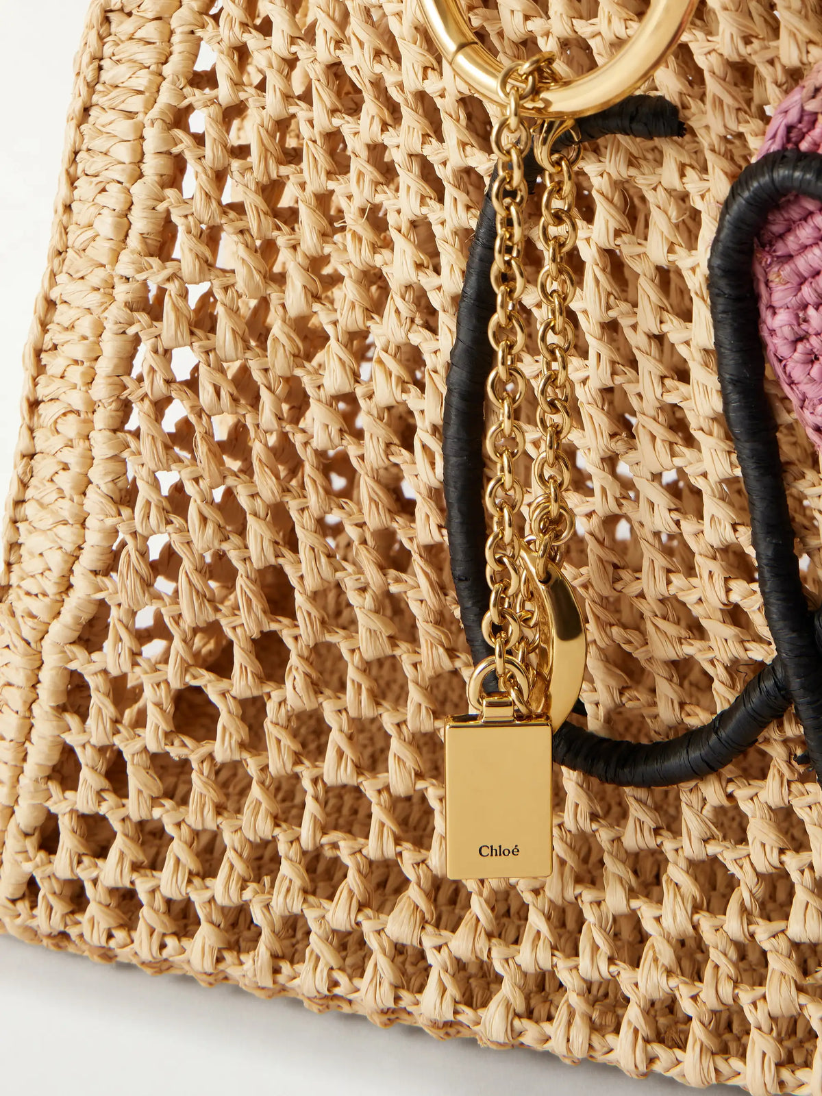 Embellished Leather-trimmed Raffia Tote Bag