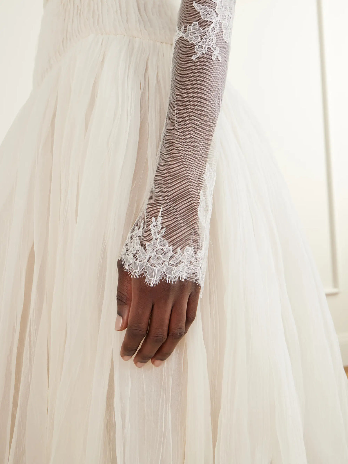 Danielle Frankel Taylor Lace-appliqué Tulle Cropped Bolero